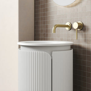 AULIC CIVARO MATTE WHITE 420MM SINGLE BOWL SPACE SAVING FLOOR STANDING VANITY