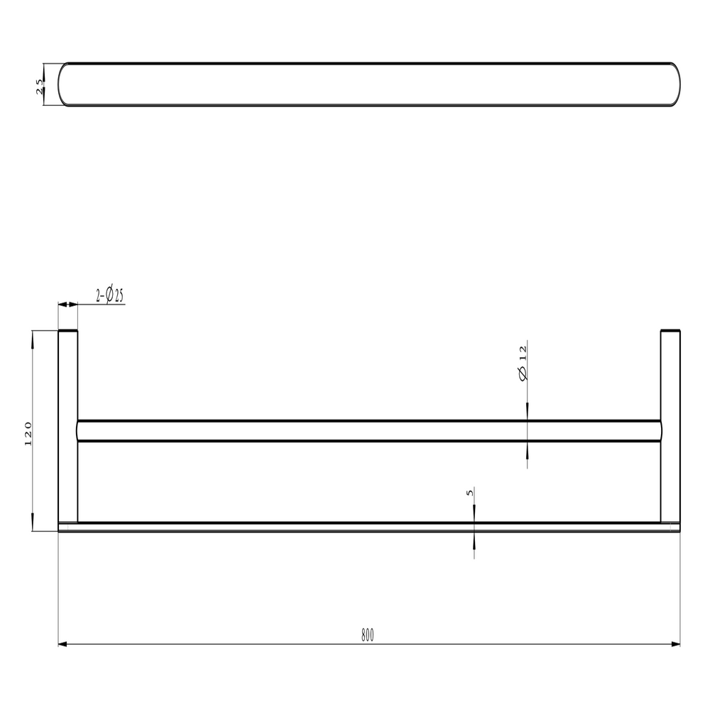 LINSOL CIRCLE DOUBLE TOWEL RAIL AGED BRONZE (AVAILABLE IN 600MM AND 800MM)