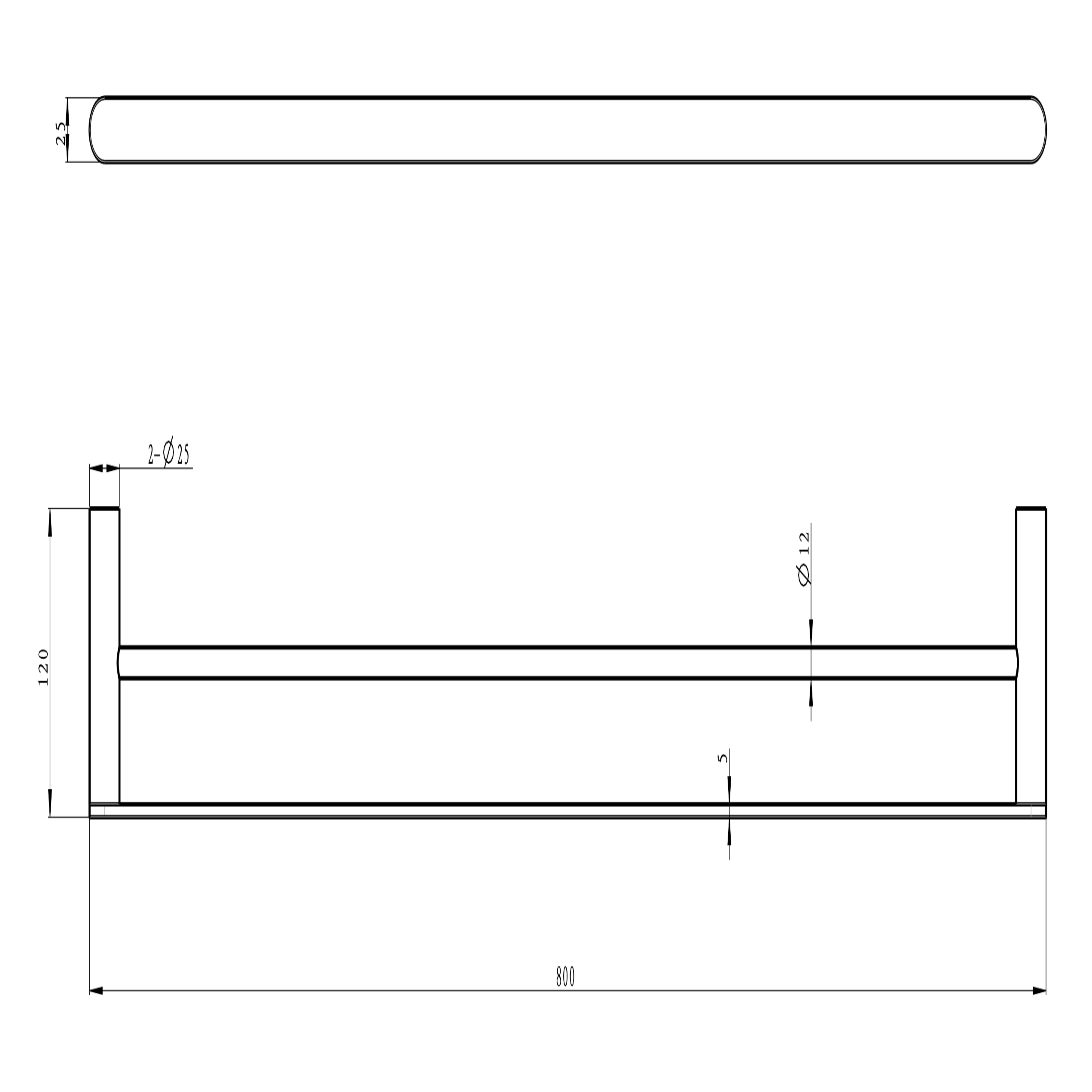 LINSOL CIRCLE DOUBLE TOWEL RAIL AGED BRONZE (AVAILABLE IN 600MM AND 800MM)