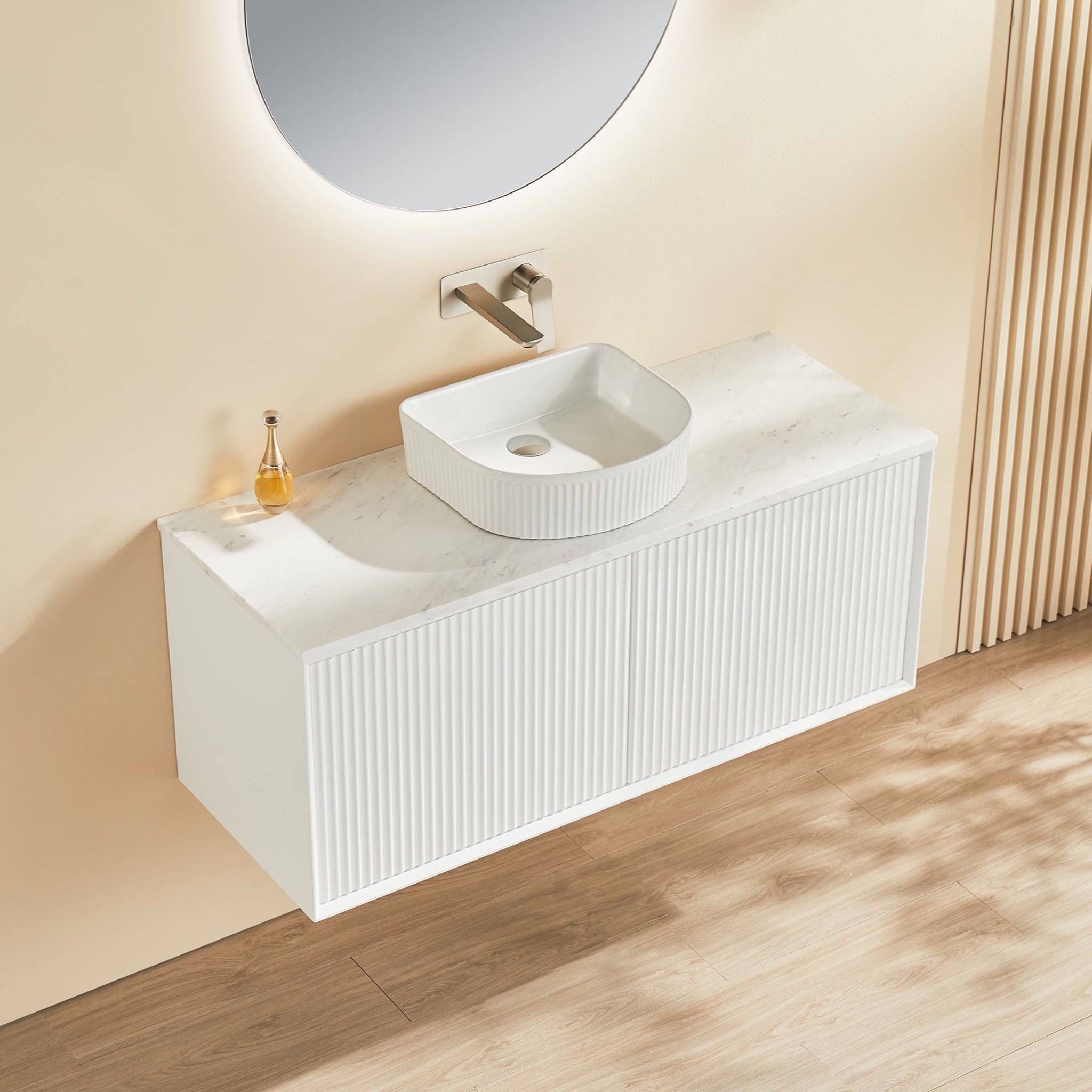 CETO KIRRIBILLI MATTE WHITE 1200MM SINGLE BOWL WALL HUNG VANITY