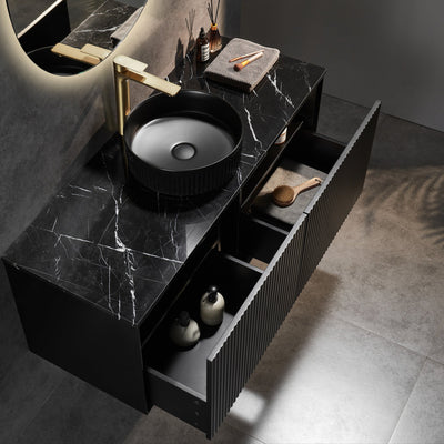 CETO KIRRIBILLI MATTE BLACK 1200MM SINGLE BOWL WALL HUNG VANITY
