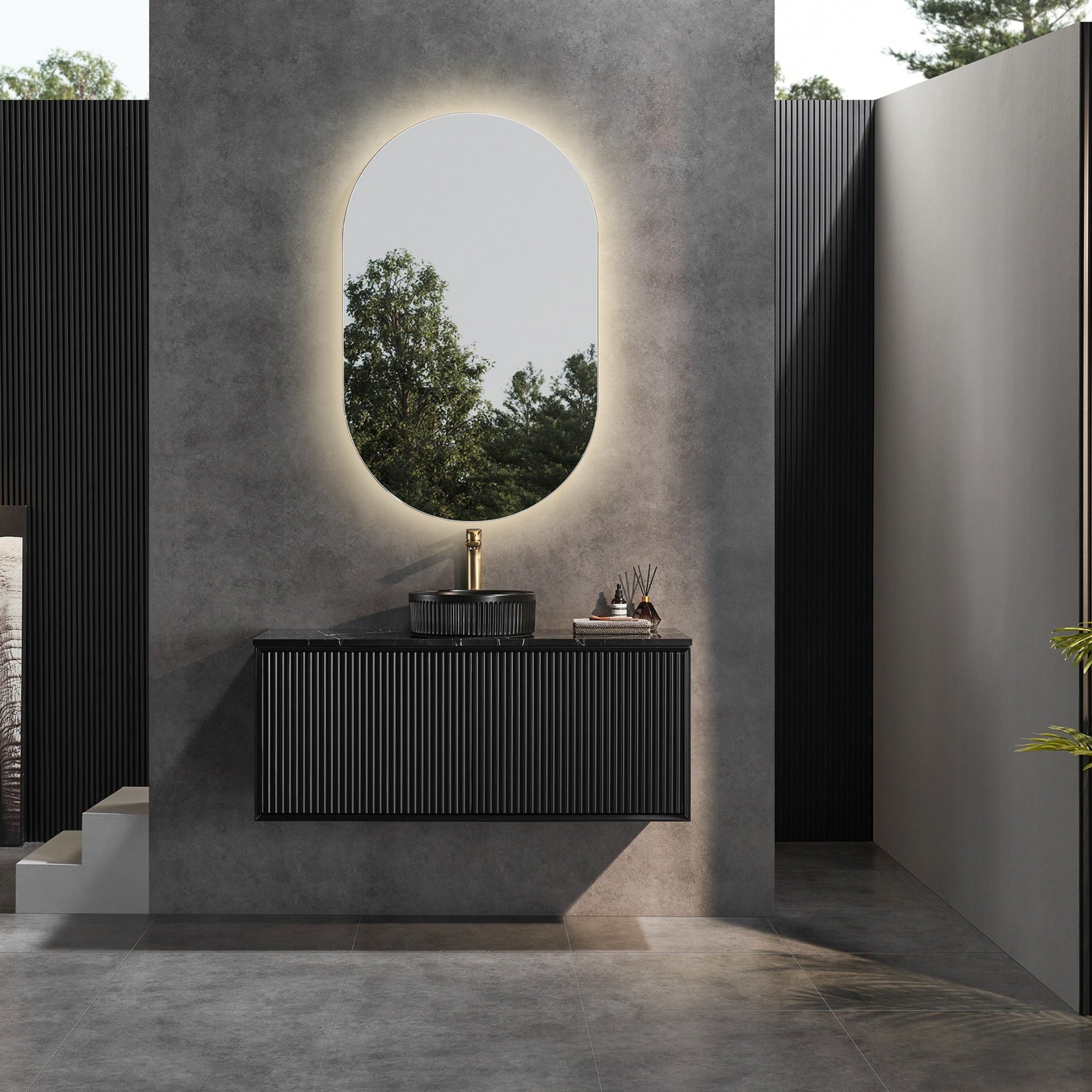 CETO KIRRIBILLI MATTE BLACK 1200MM SINGLE BOWL WALL HUNG VANITY