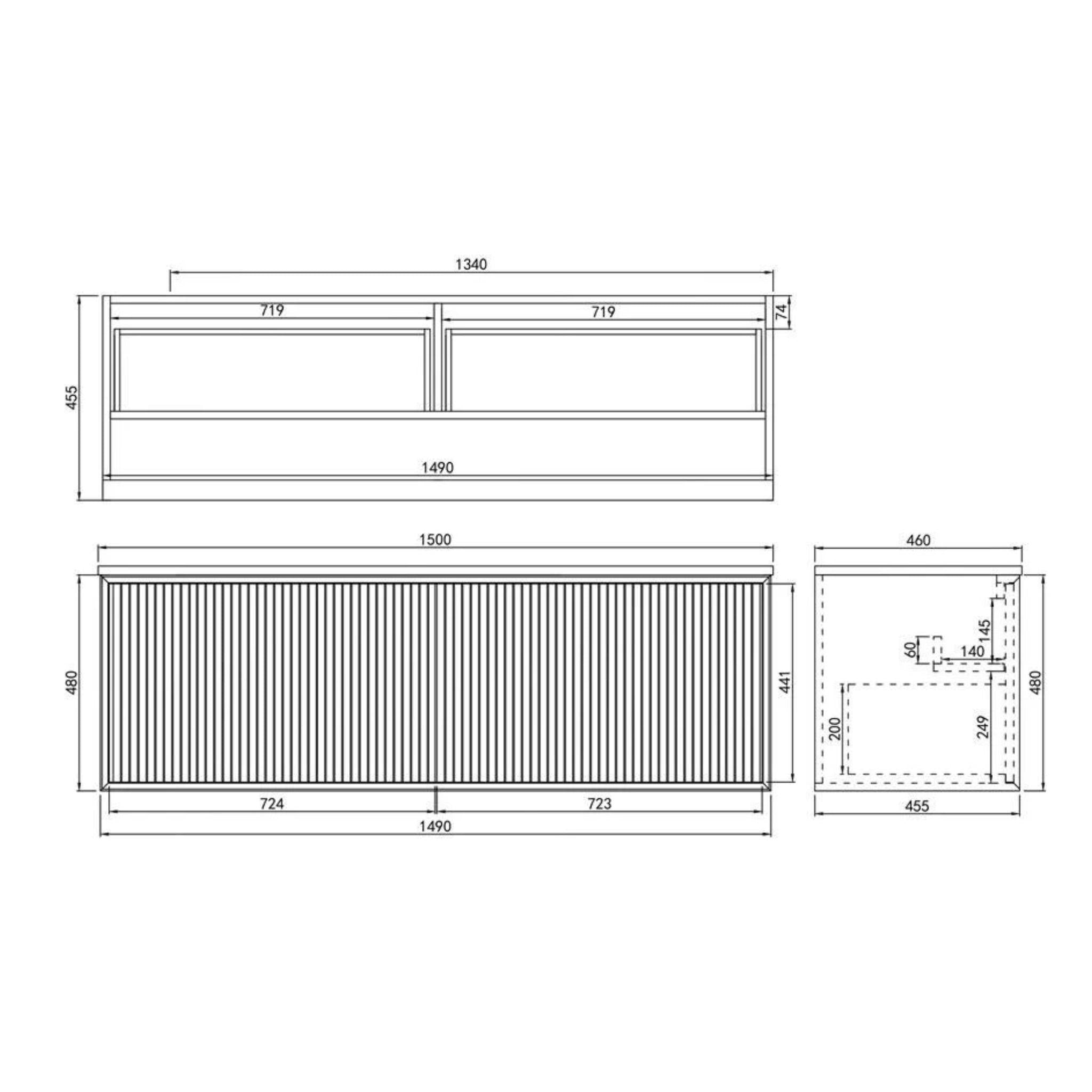 CETO KIRRIBILLI MATTE WHITE 1500MM DOUBLE BOWL WALL HUNG VANITY