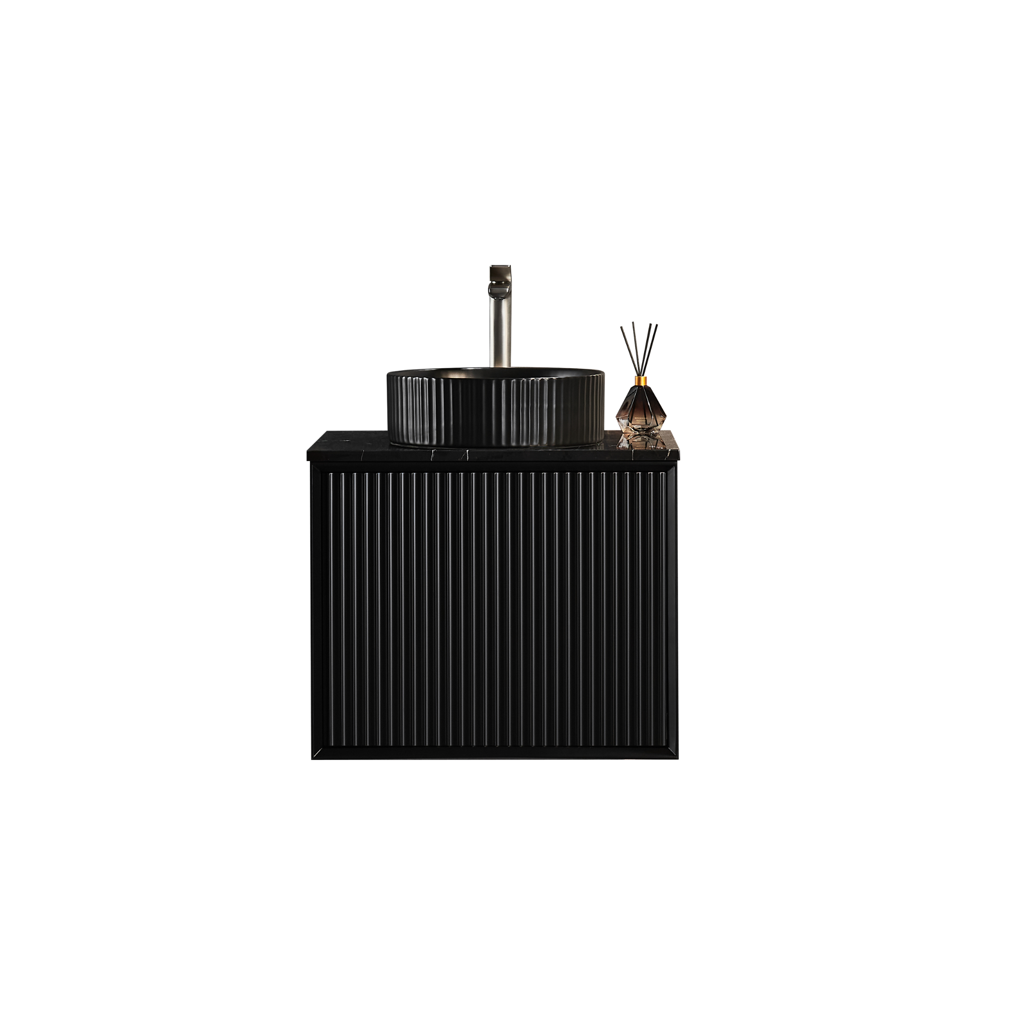 CETO KIRRIBILLI MATTE BLACK 600MM SINGLE BOWL WALL HUNG VANITY