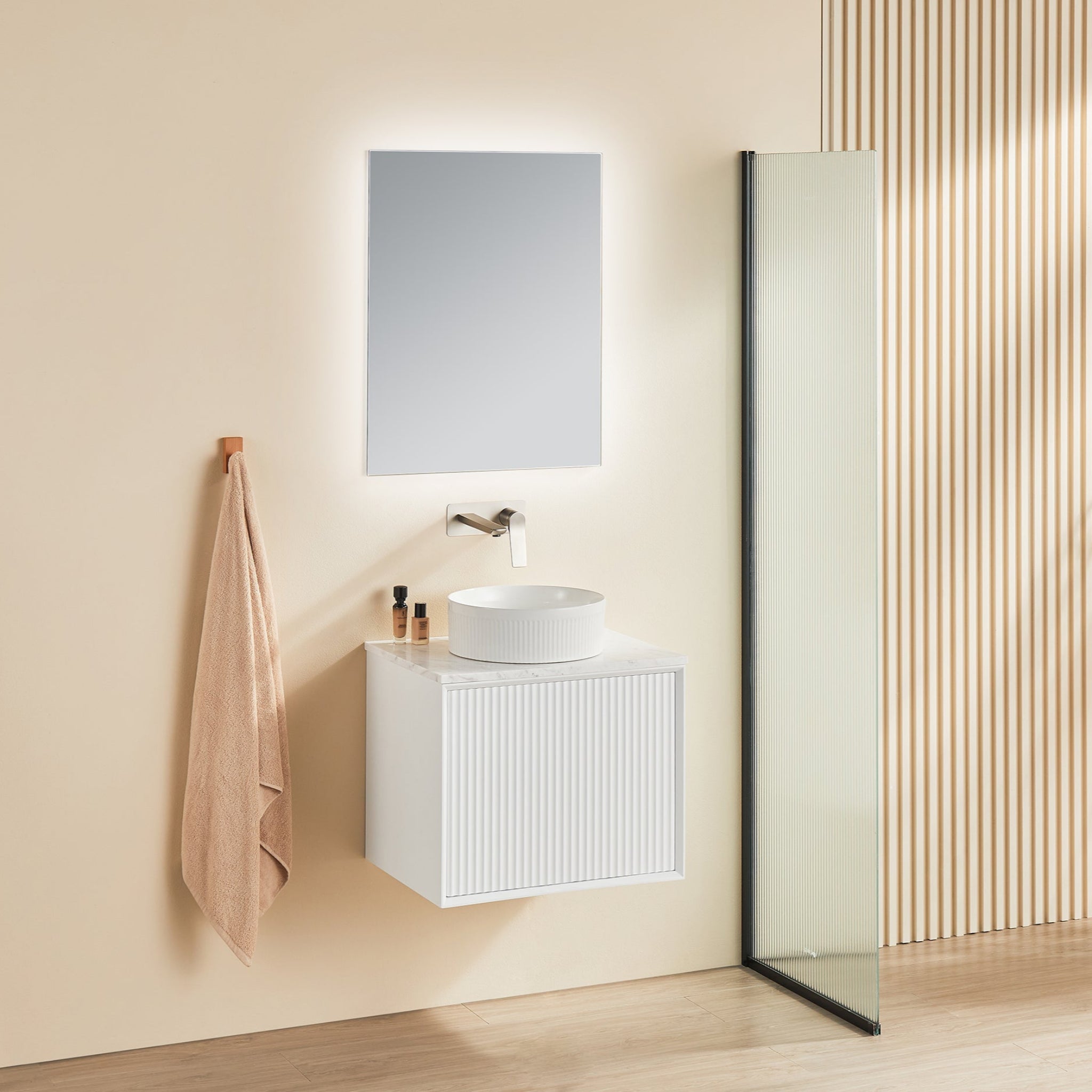 CETO KIRRIBILLI MATTE WHITE 600MM SINGLE BOWL WALL HUNG VANITY
