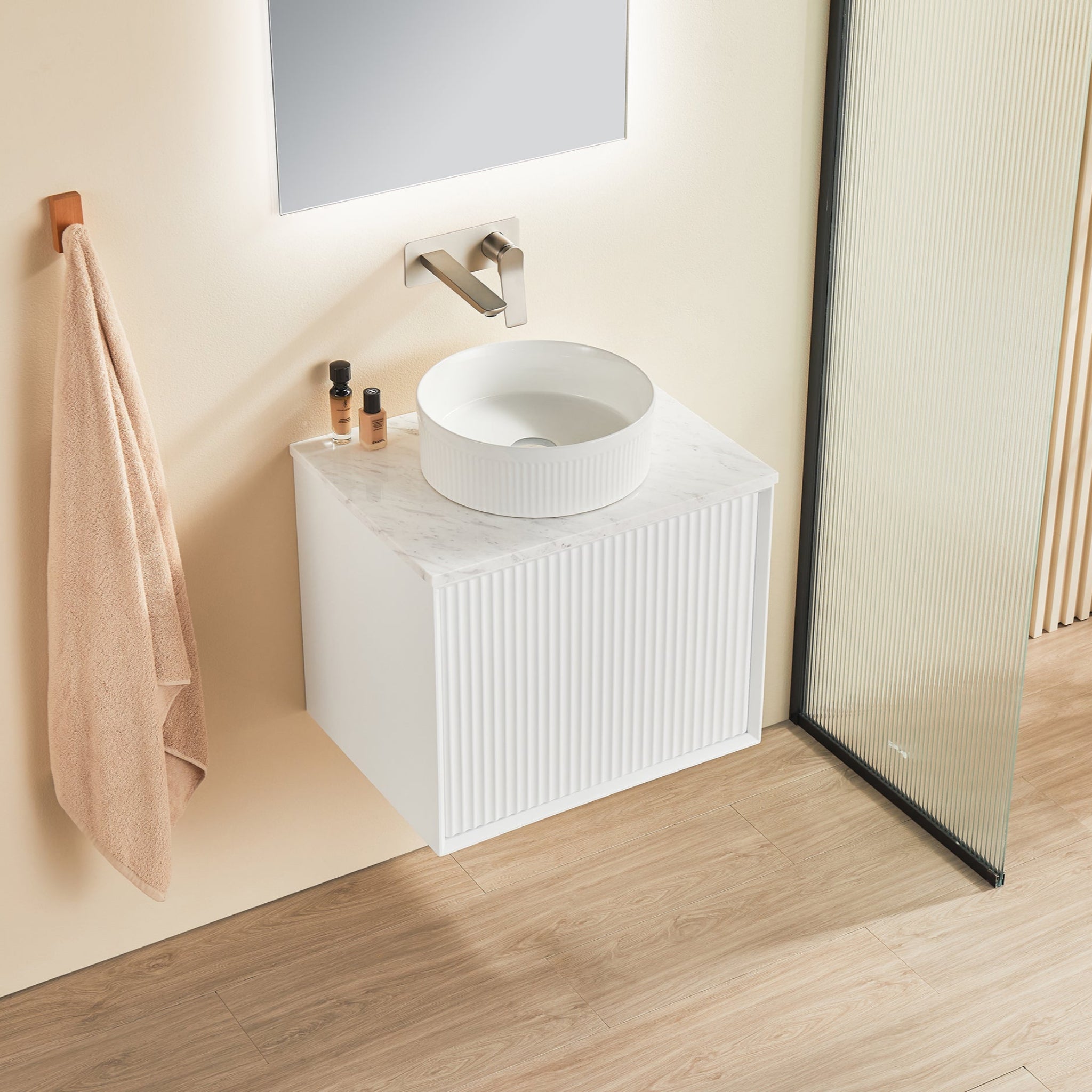 CETO KIRRIBILLI MATTE WHITE 600MM SINGLE BOWL WALL HUNG VANITY