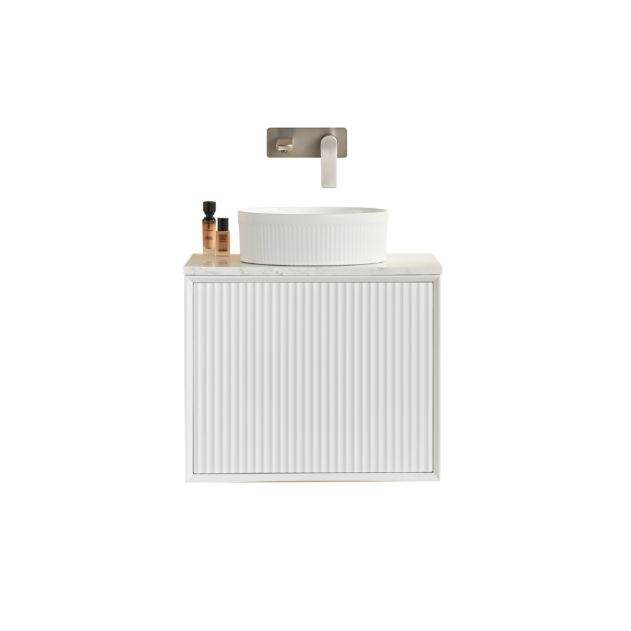 CETO KIRRIBILLI MATTE WHITE 600MM SINGLE BOWL WALL HUNG VANITY