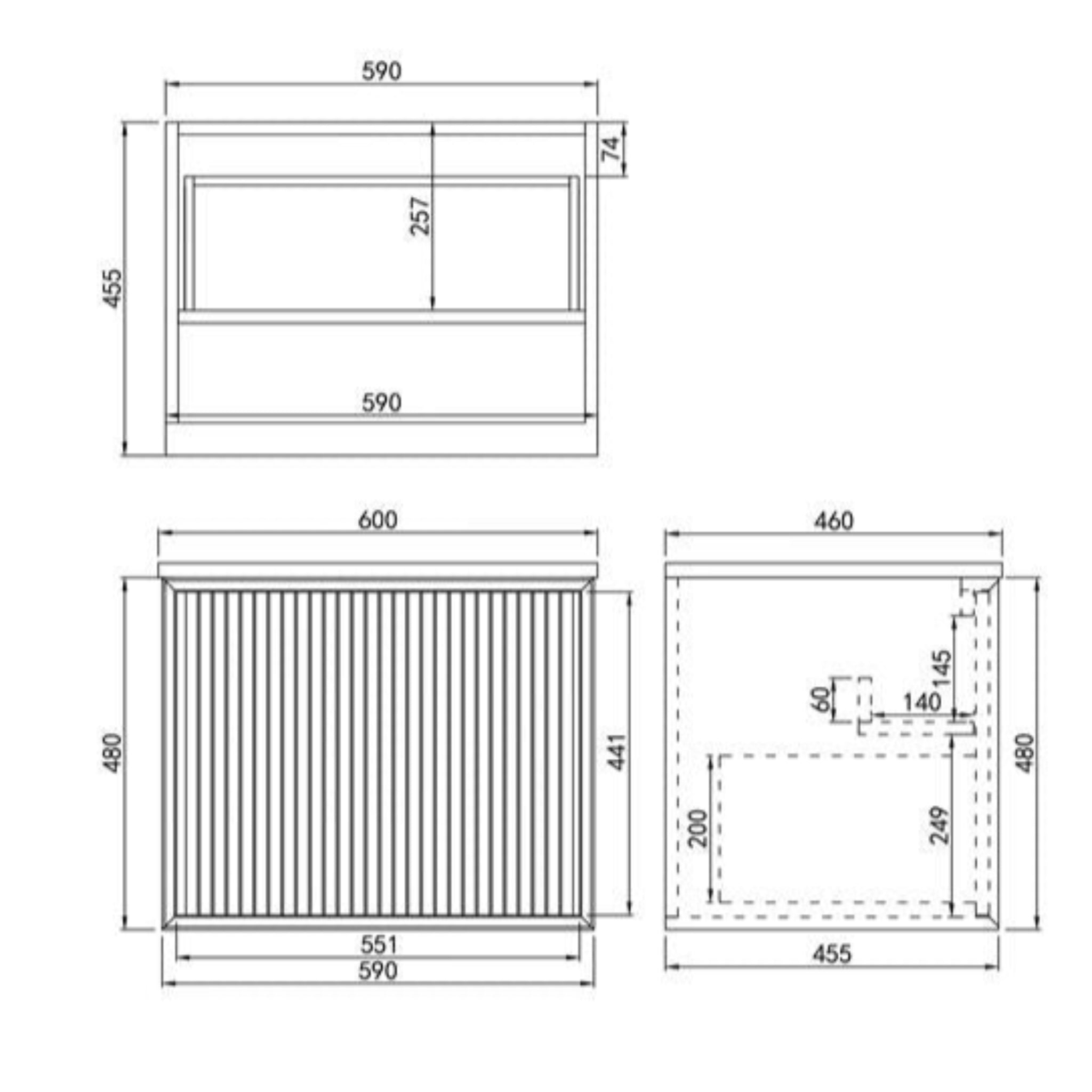 CETO KIRRIBILLI MATTE WHITE 600MM SINGLE BOWL WALL HUNG VANITY