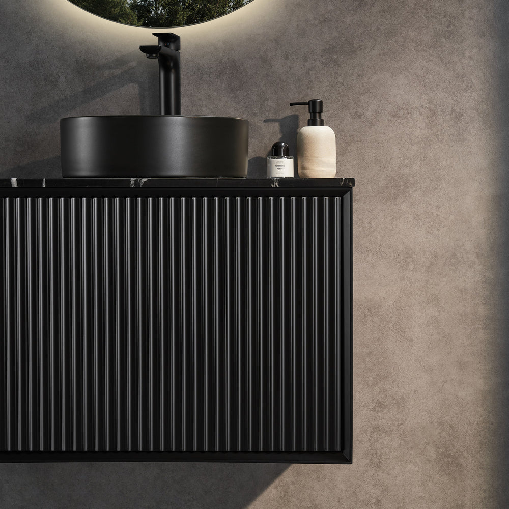 CETO KIRRIBILLI MATTE BLACK 750MM SINGLE BOWL WALL HUNG VANITY