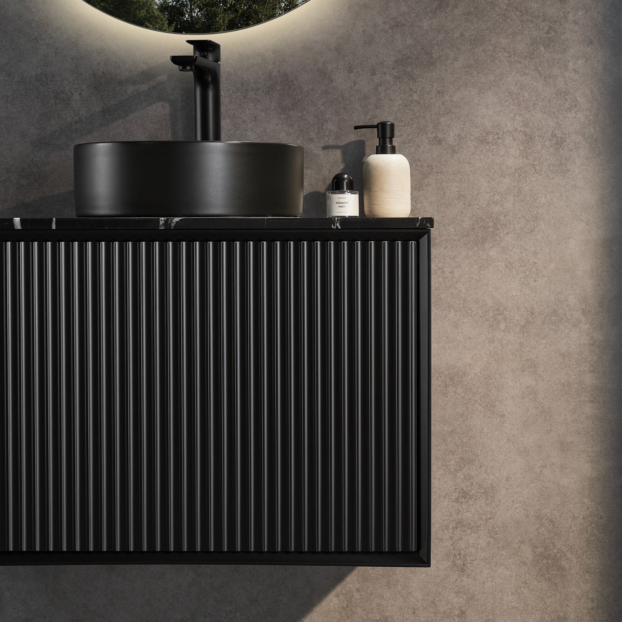 CETO KIRRIBILLI MATTE BLACK 750MM SINGLE BOWL WALL HUNG VANITY