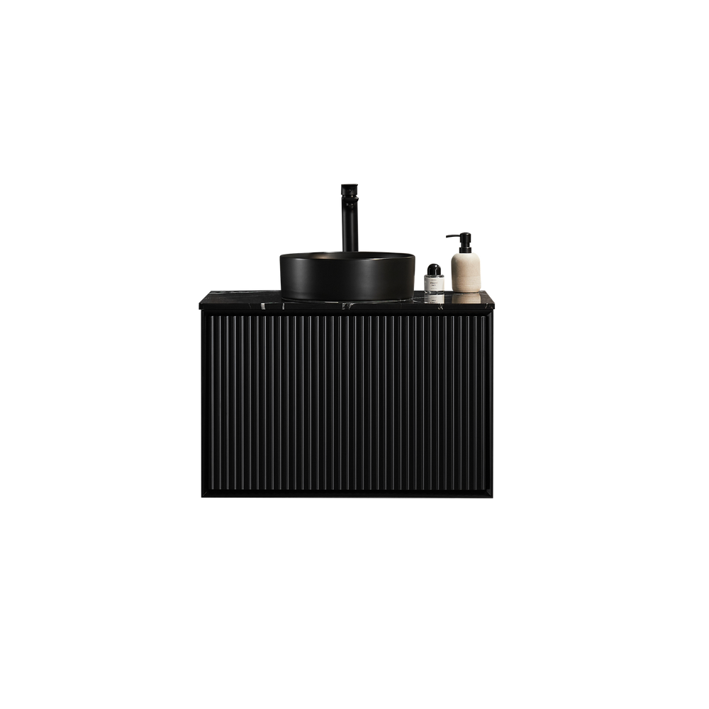 CETO KIRRIBILLI MATTE BLACK 750MM SINGLE BOWL WALL HUNG VANITY