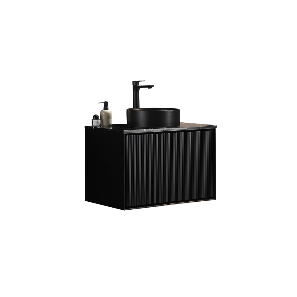 CETO KIRRIBILLI MATTE BLACK 750MM SINGLE BOWL WALL HUNG VANITY