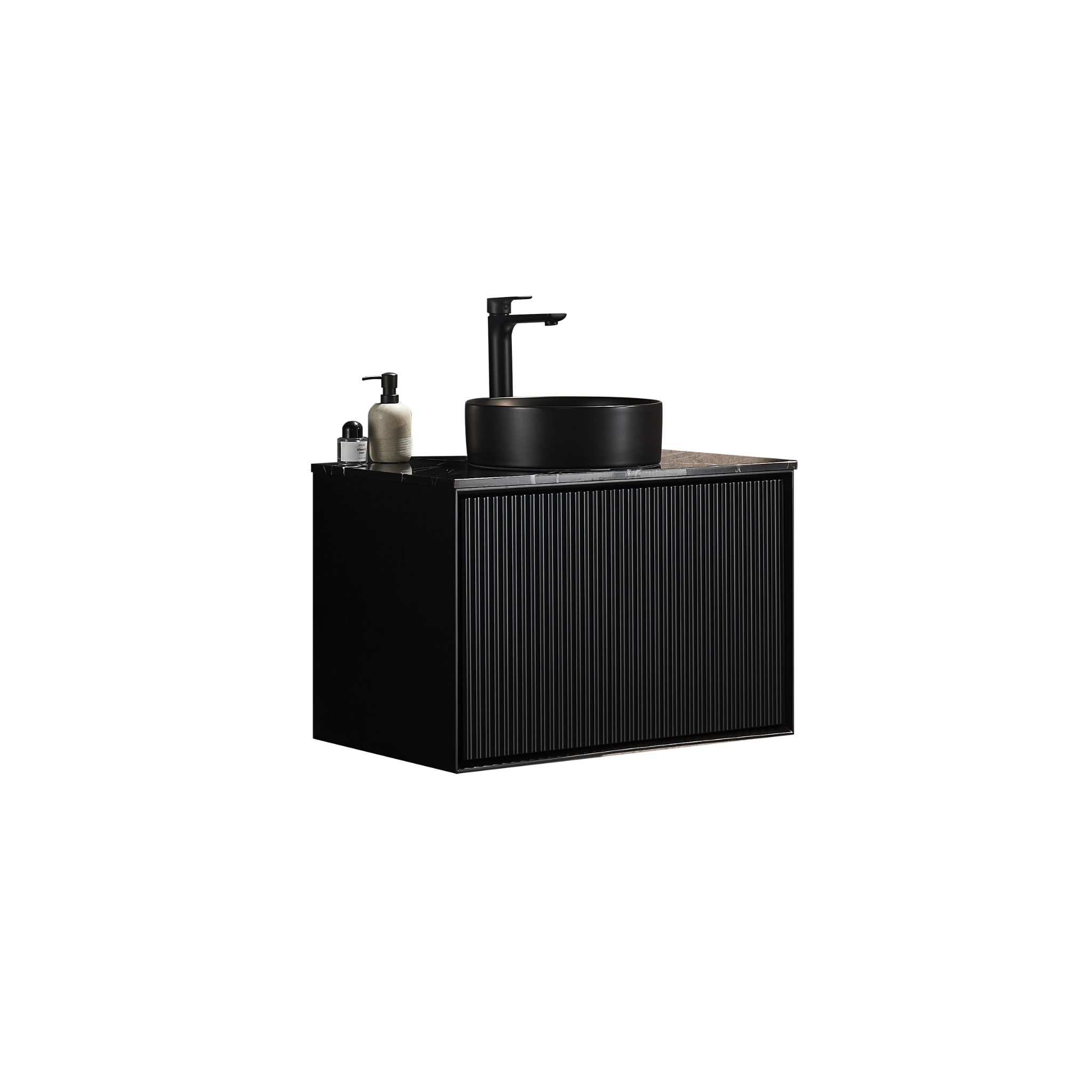 CETO KIRRIBILLI MATTE BLACK 750MM SINGLE BOWL WALL HUNG VANITY