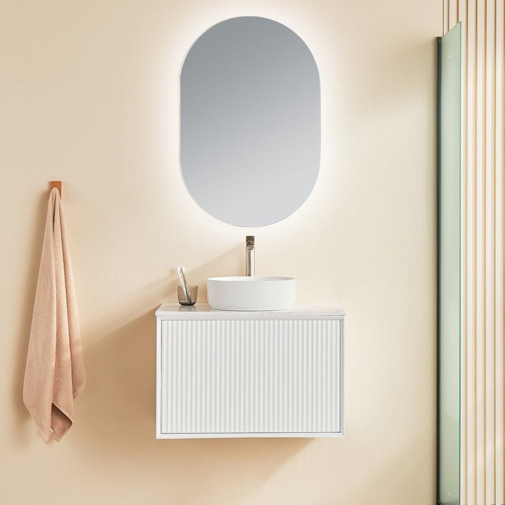 CETO KIRRIBILLI MATTE WHITE 750MM SINGLE BOWL WALL HUNG VANITY