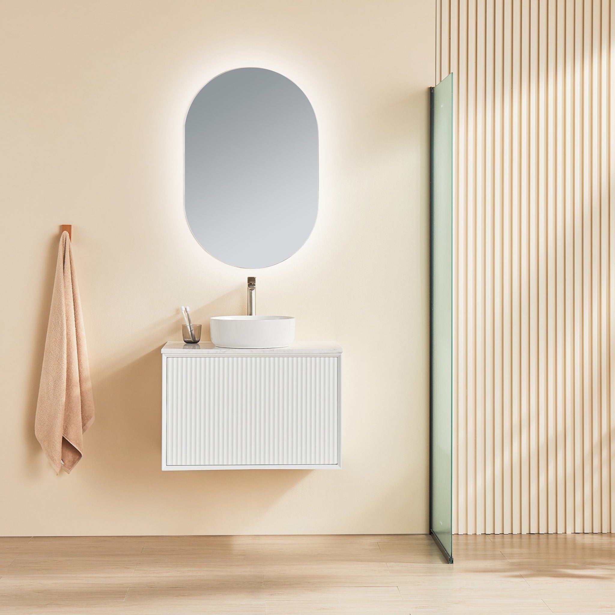 CETO KIRRIBILLI MATTE WHITE 750MM SINGLE BOWL WALL HUNG VANITY