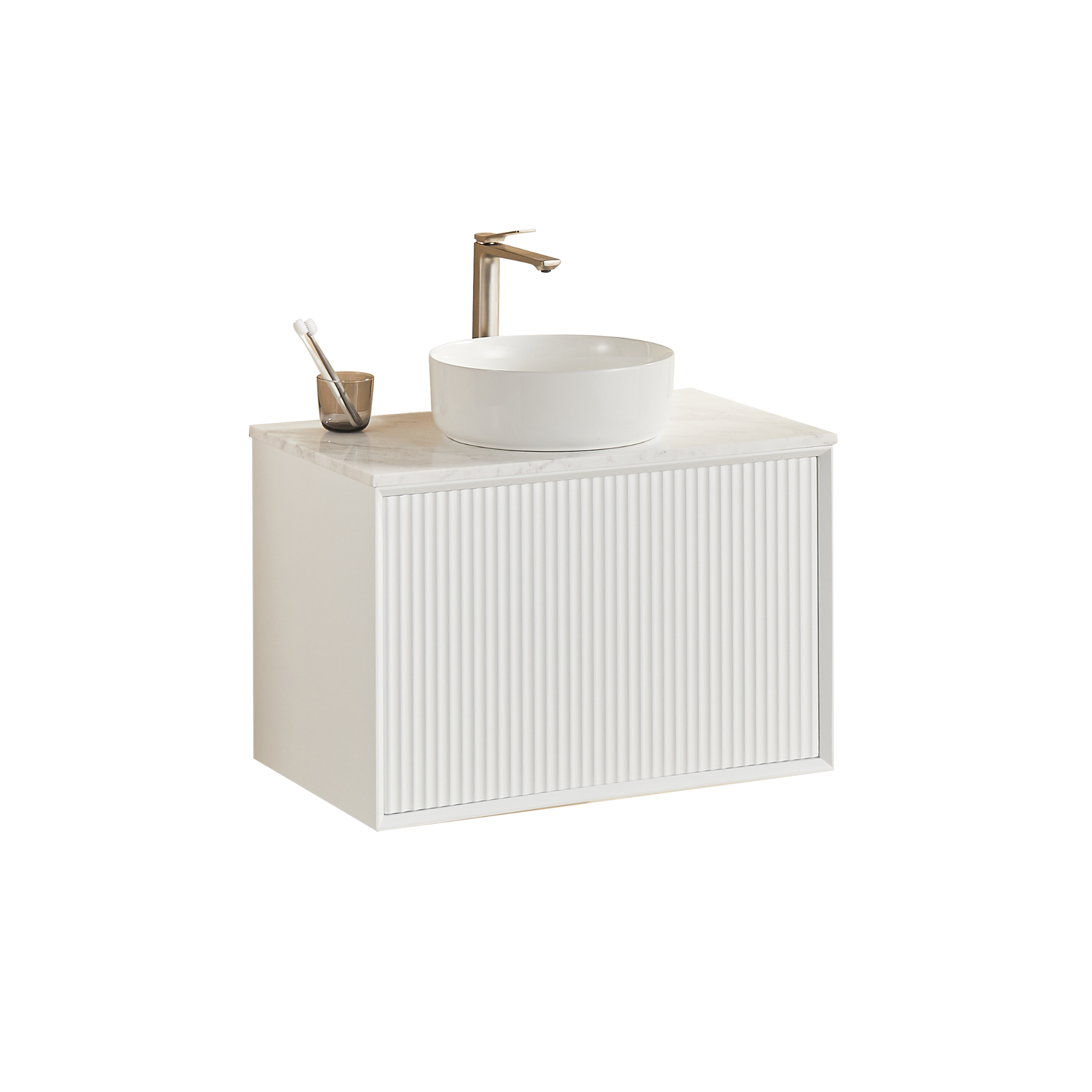 CETO KIRRIBILLI MATTE WHITE 750MM SINGLE BOWL WALL HUNG VANITY