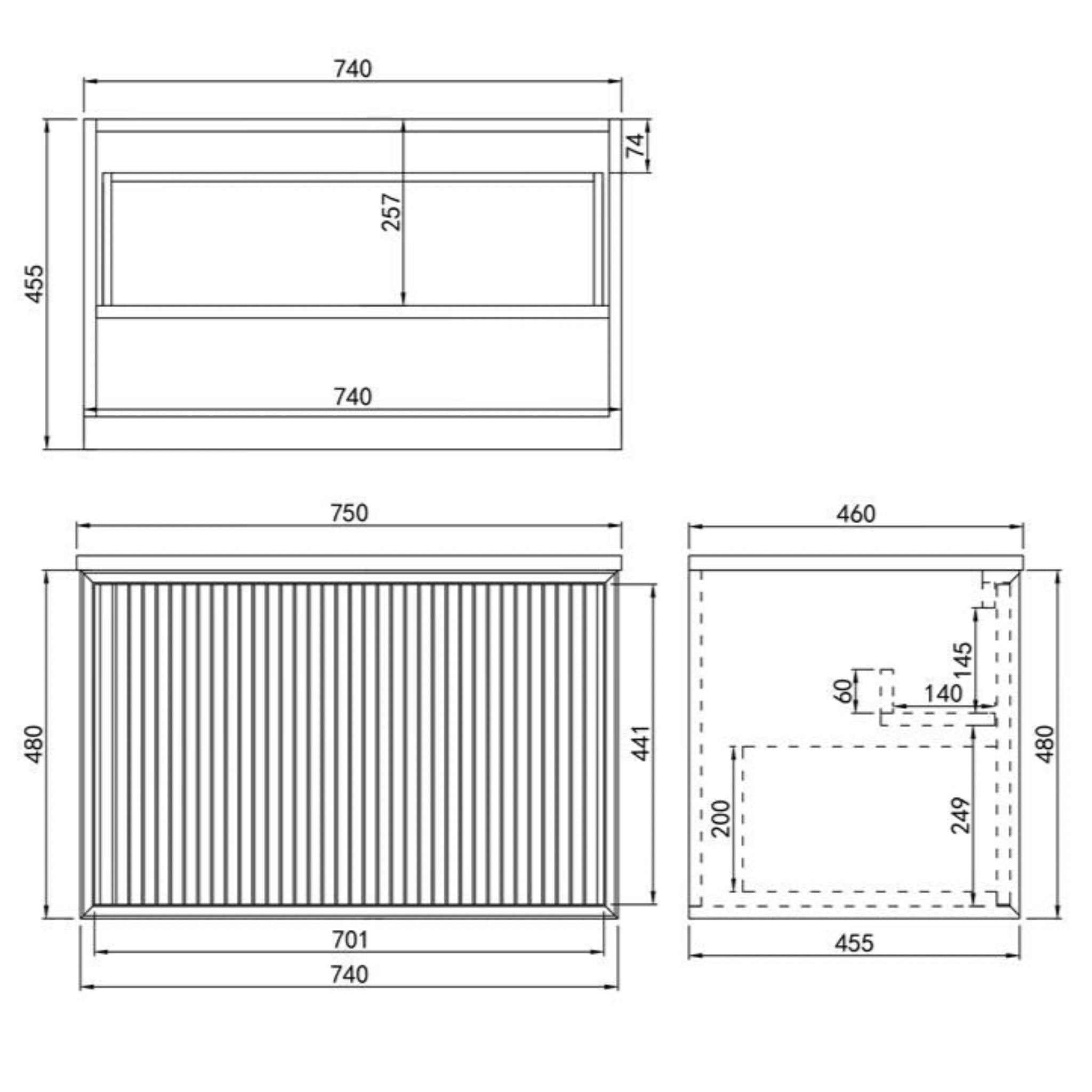 CETO KIRRIBILLI MATTE WHITE 750MM SINGLE BOWL WALL HUNG VANITY