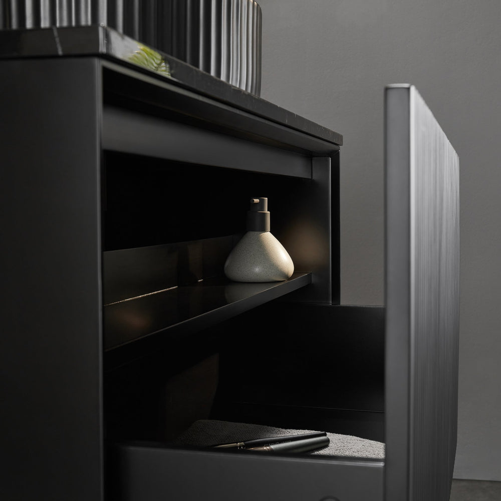 CETO KIRRIBILLI MATTE BLACK 900MM SINGLE BOWL WALL HUNG VANITY