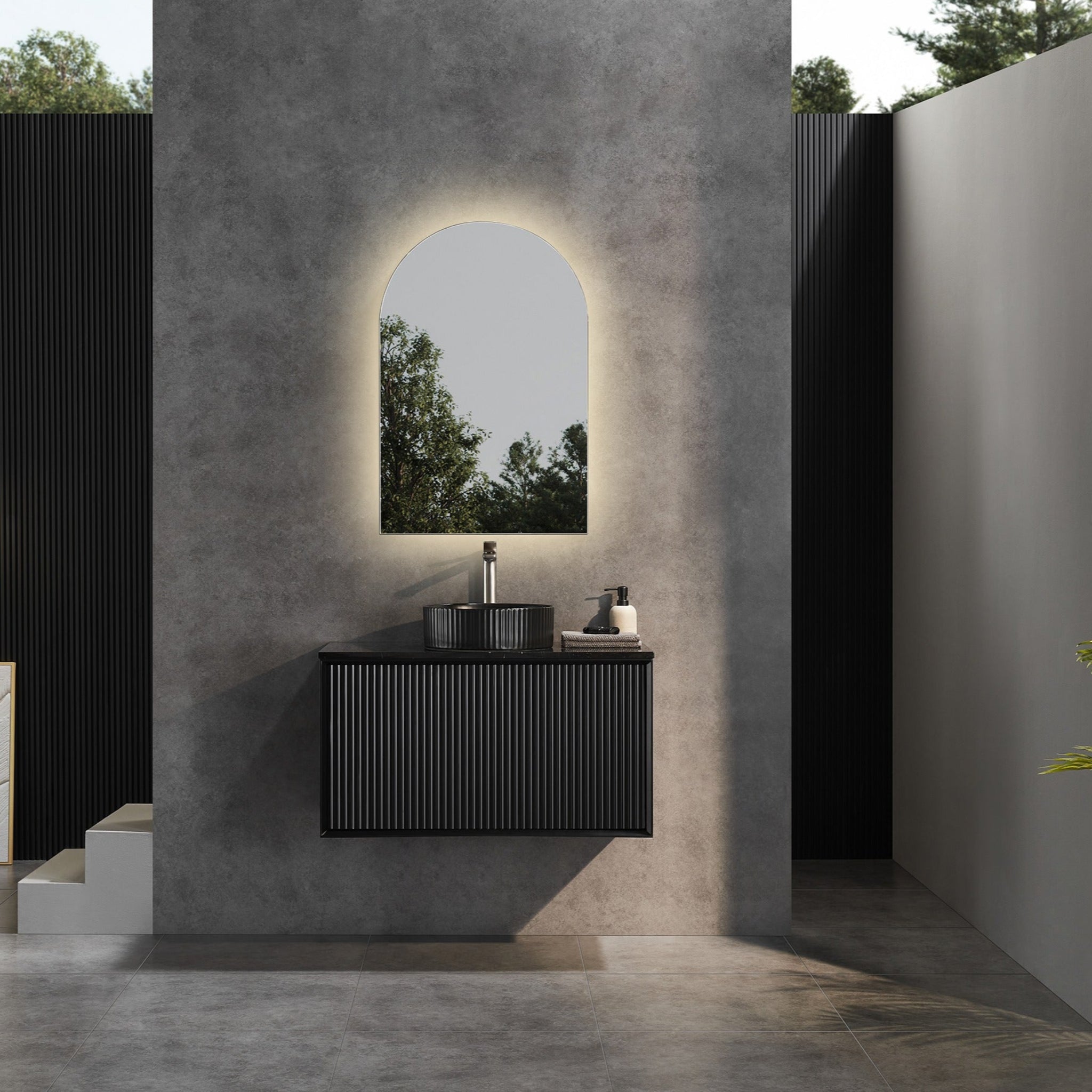 CETO KIRRIBILLI MATTE BLACK 900MM SINGLE BOWL WALL HUNG VANITY