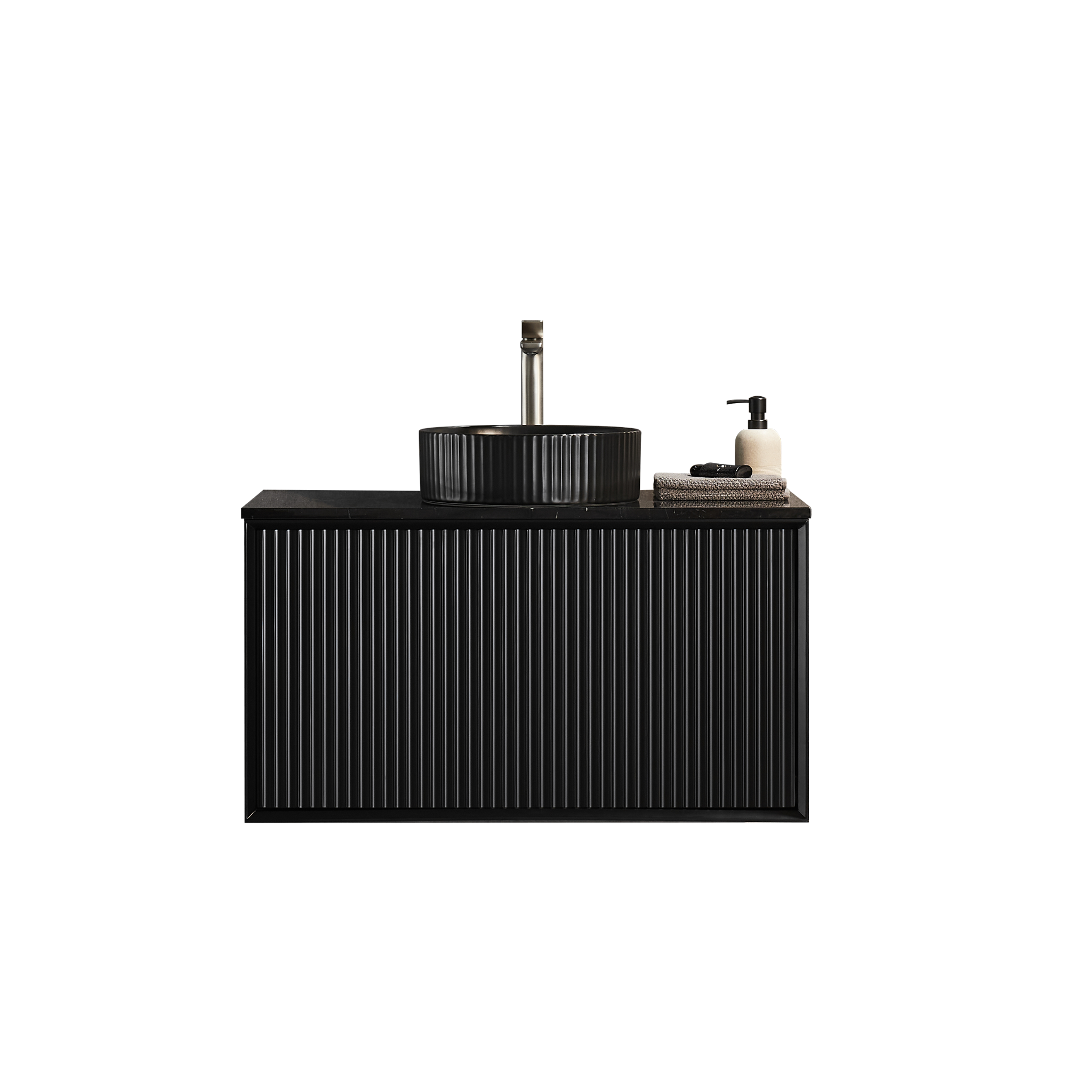 CETO KIRRIBILLI MATTE BLACK 900MM SINGLE BOWL WALL HUNG VANITY