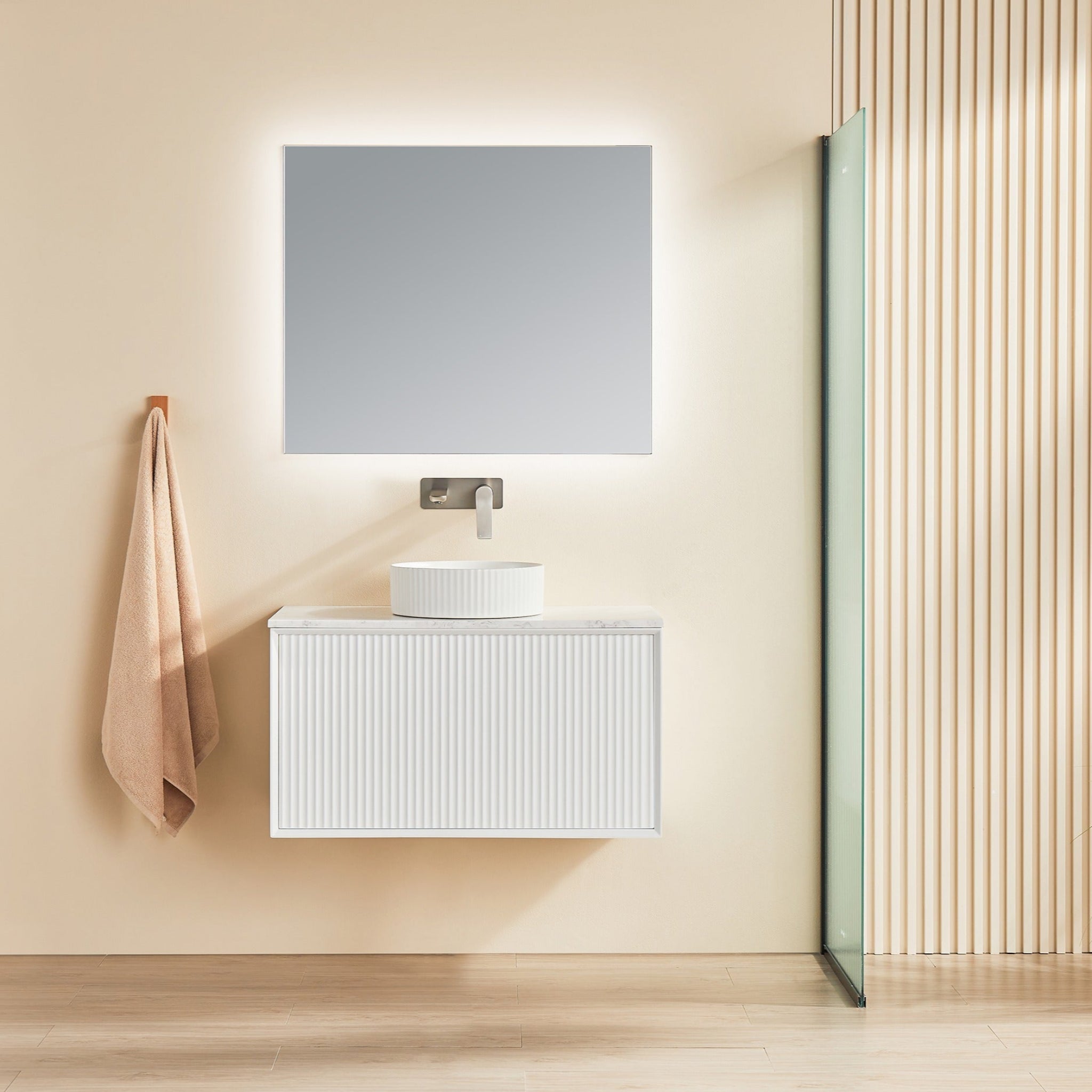 CETO KIRRIBILLI MATTE WHITE 900MM SINGLE BOWL WALL HUNG VANITY