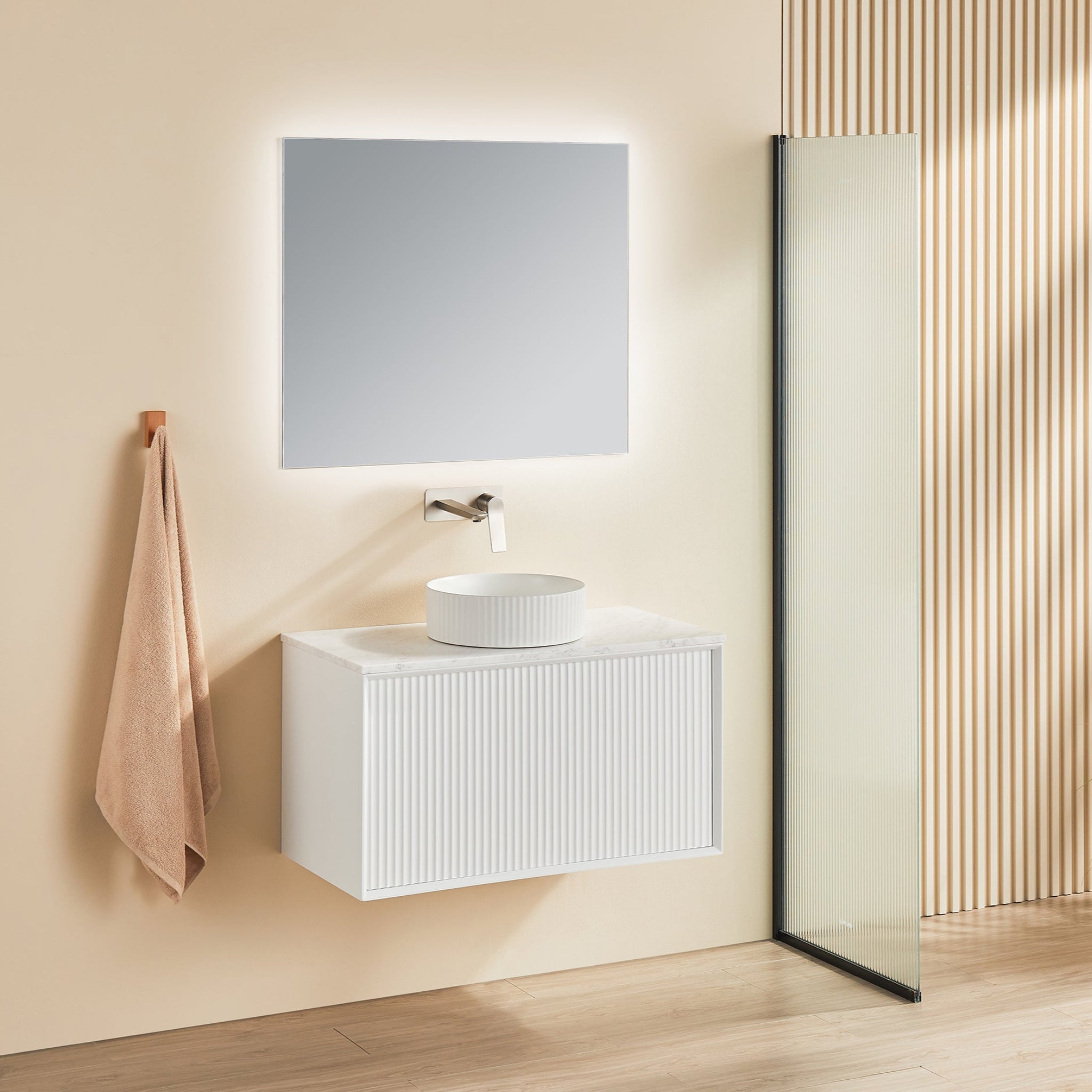 CETO KIRRIBILLI MATTE WHITE 900MM SINGLE BOWL WALL HUNG VANITY