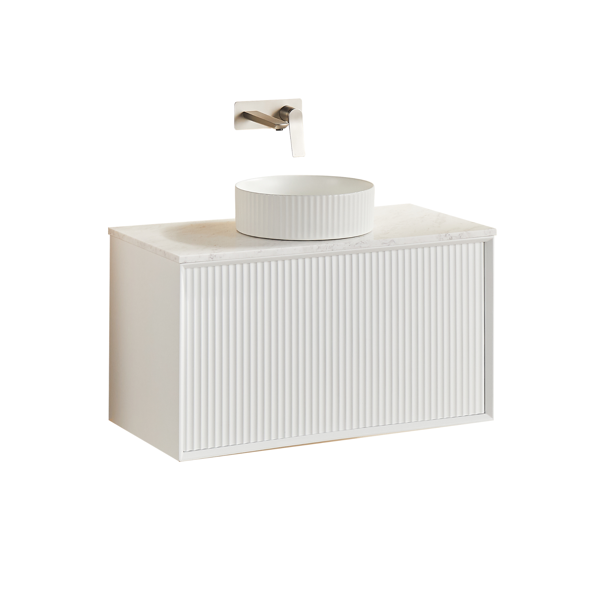 CETO KIRRIBILLI MATTE WHITE 900MM SINGLE BOWL WALL HUNG VANITY