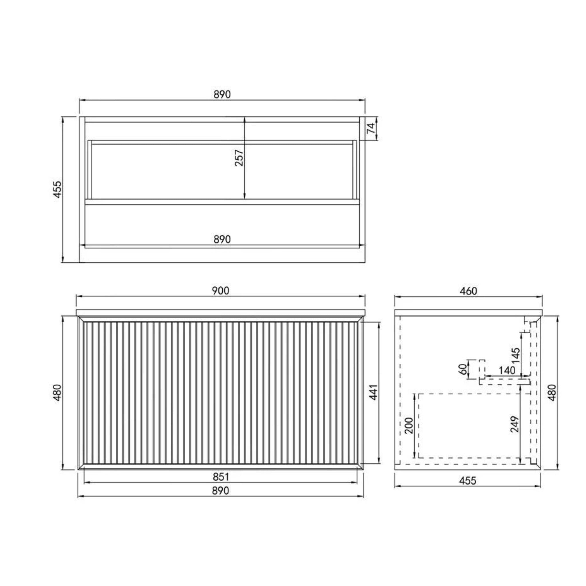 CETO KIRRIBILLI MATTE WHITE 900MM SINGLE BOWL WALL HUNG VANITY