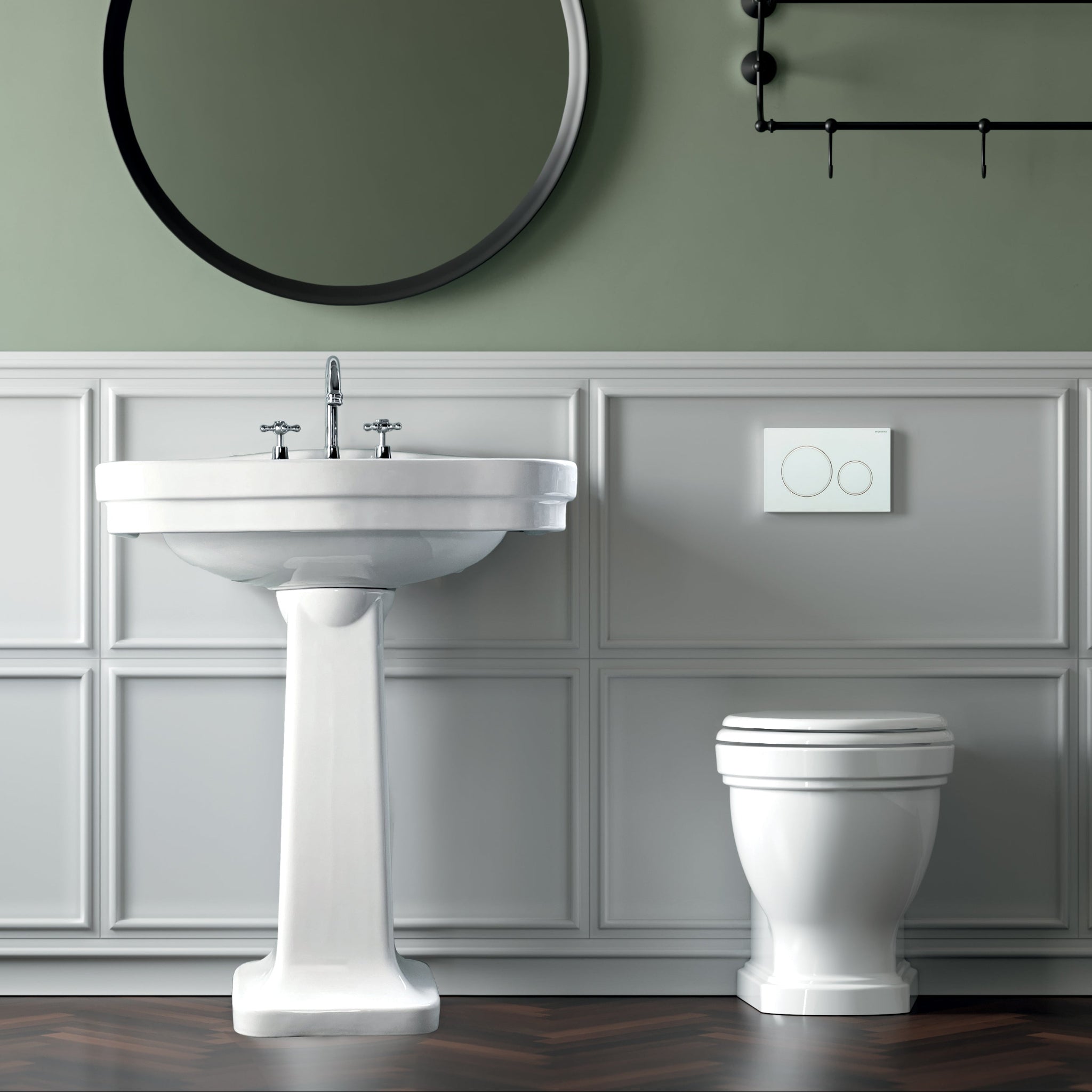 TURNER HASTINGS CLAREMONT WALL FACED PAN GLOSS WHITE