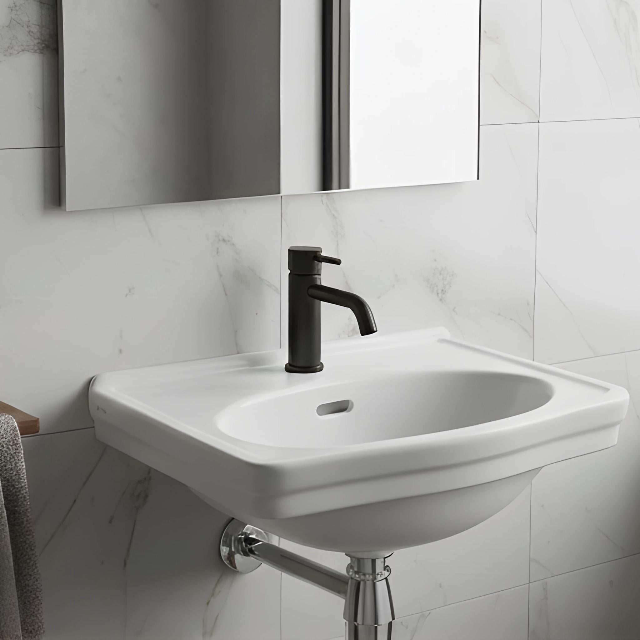 TURNER HASTINGS CLAREMONT WALL HUNG BASIN GLOSS WHITE 380MM