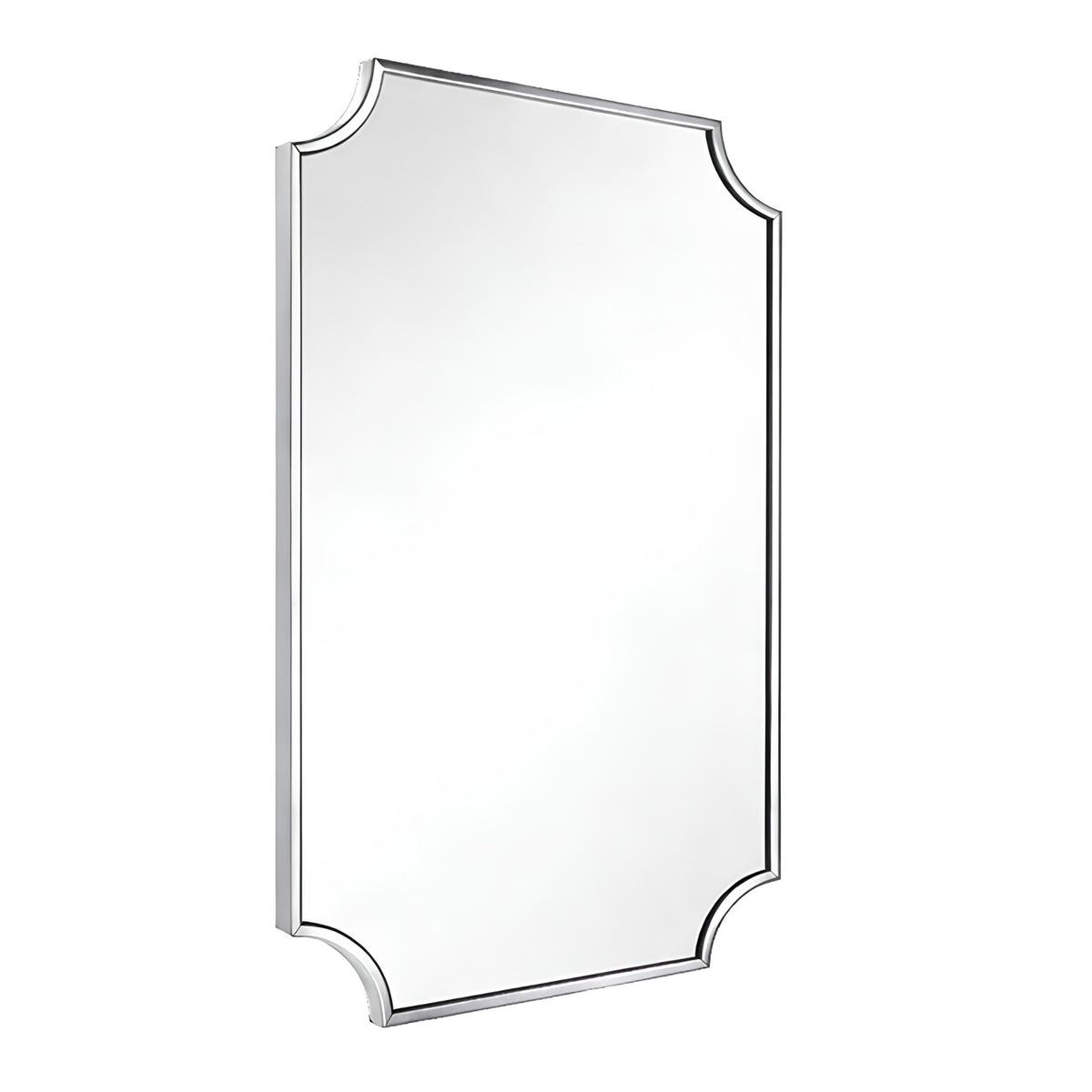 TURNER HASTINGS CLAREMONT SCALLOPED FRAMED MIRROR CHROME 500X800MM