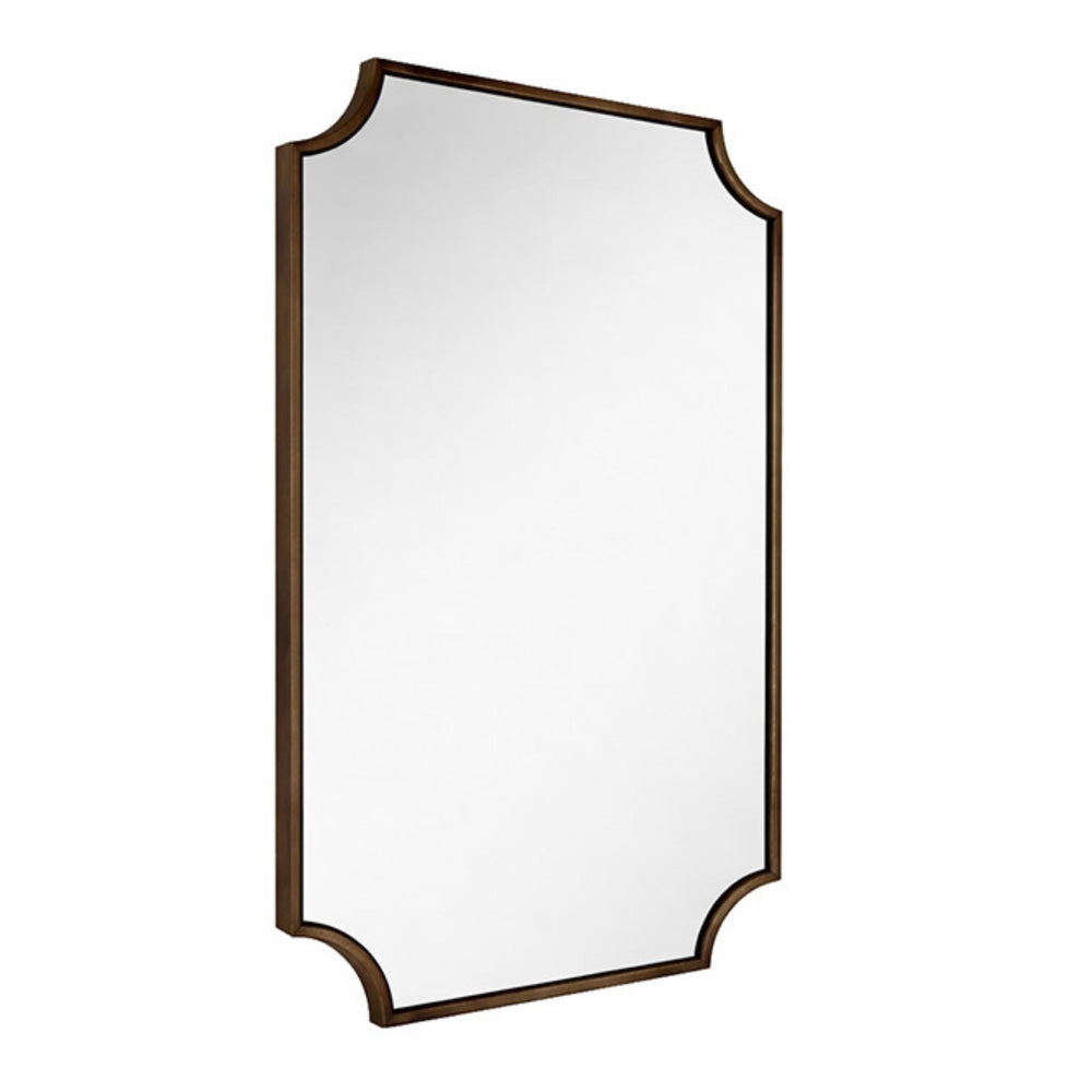 TURNER HASTINGS CLAREMONT SCALLOPED FRAMED MIRROR ENGLISH BRONZE 500X800MM