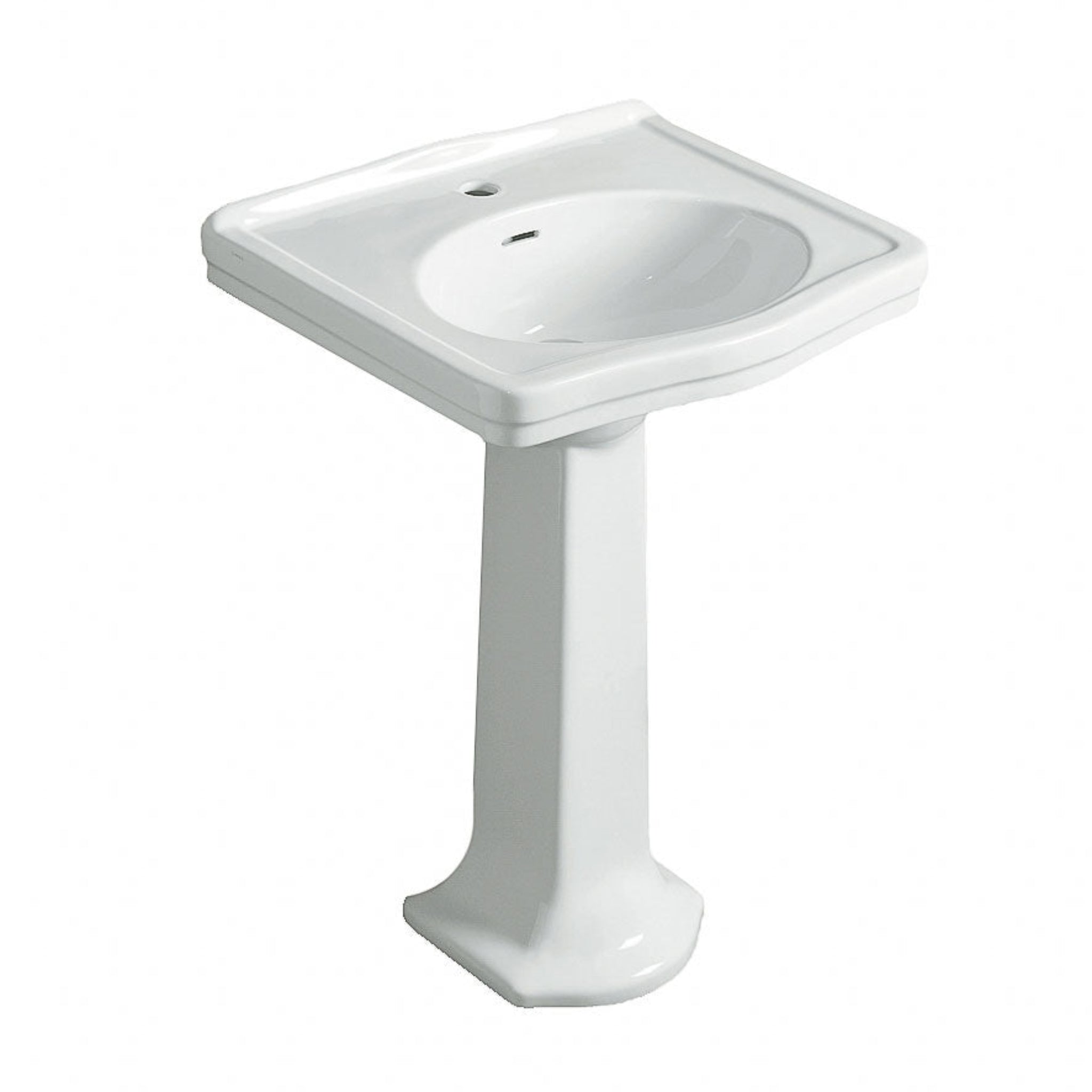 TURNER HASTINGS CLAREMONT BASIN & PEDESTAL GLOSS WHITE 580MM X 875MM