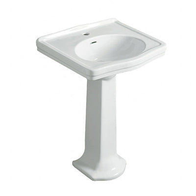 TURNER HASTINGS CLAREMONT BASIN & PEDESTAL GLOSS WHITE 580MM X 875MM
