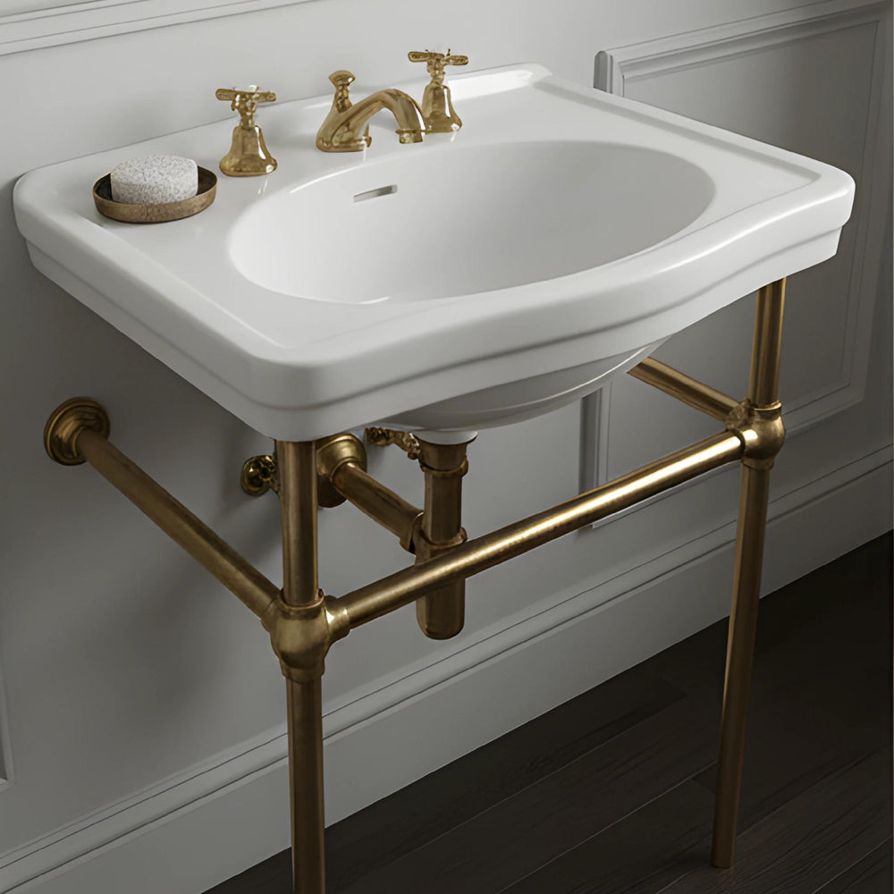 TURNER HASTINGS CLAREMONT NUOVO BASIN STAND BRUSHED BRASS 580MM