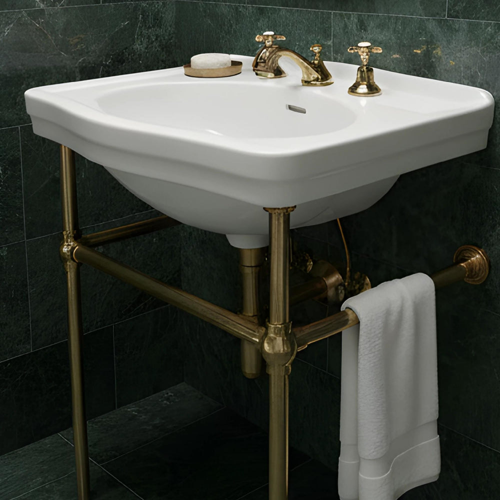 TURNER HASTINGS CLAREMONT NUOVO BASIN STAND BRUSHED BRASS 580MM