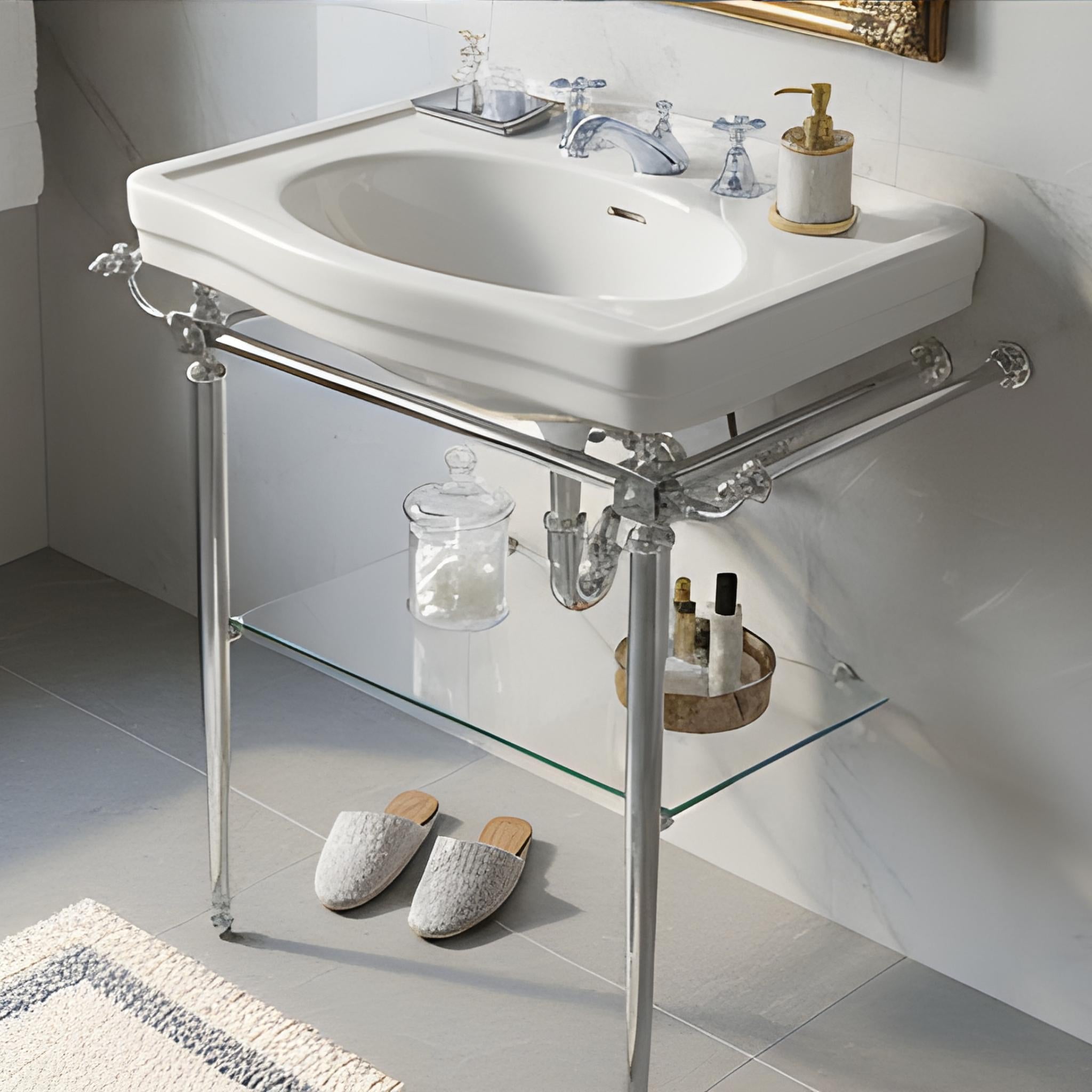 TURNER HASTINGS CLAREMONT ENGLISH BASIN STAND CHROME 580MM