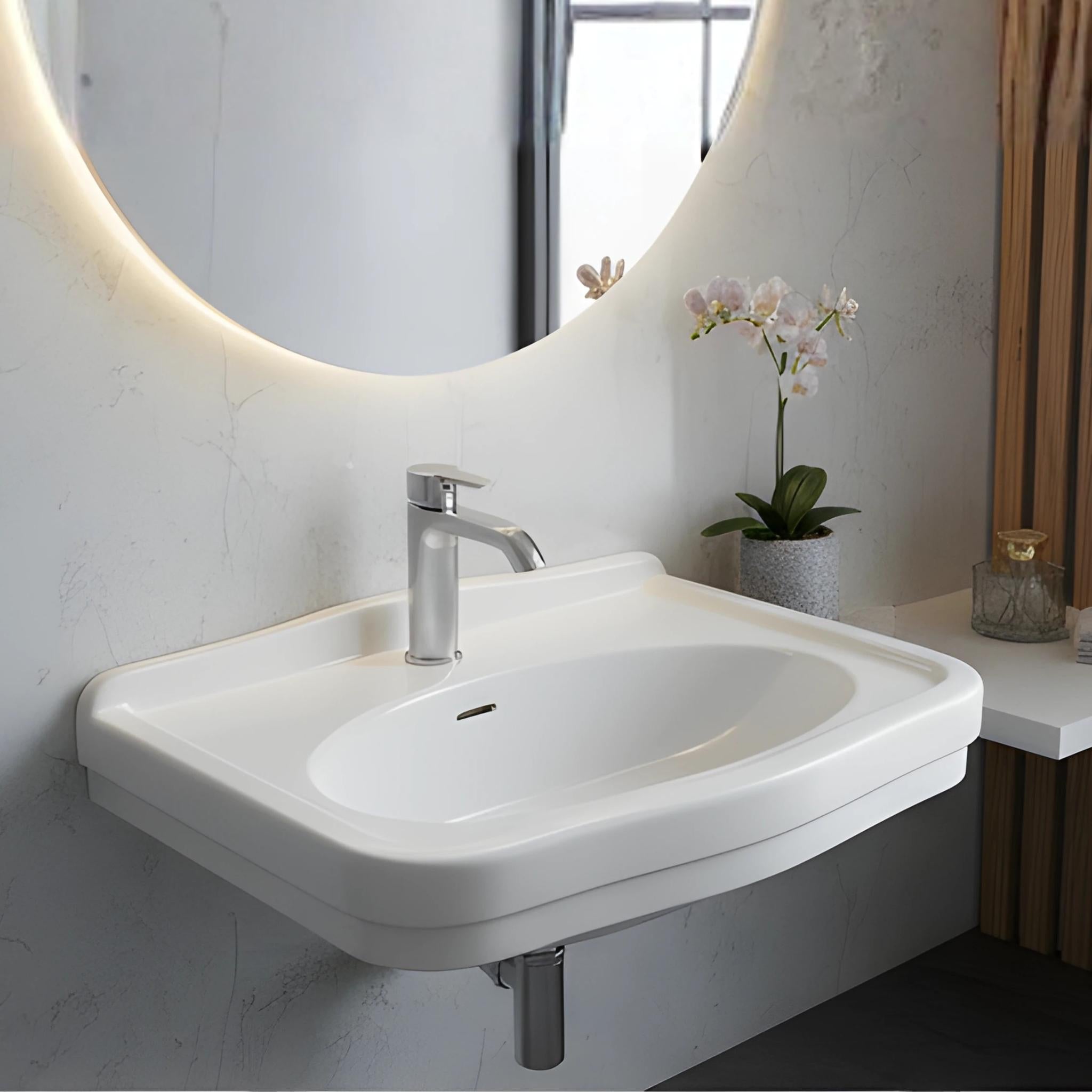 TURNER HASTINGS CLAREMONT WALL HUNG BASIN GLOSS WHITE 580MM