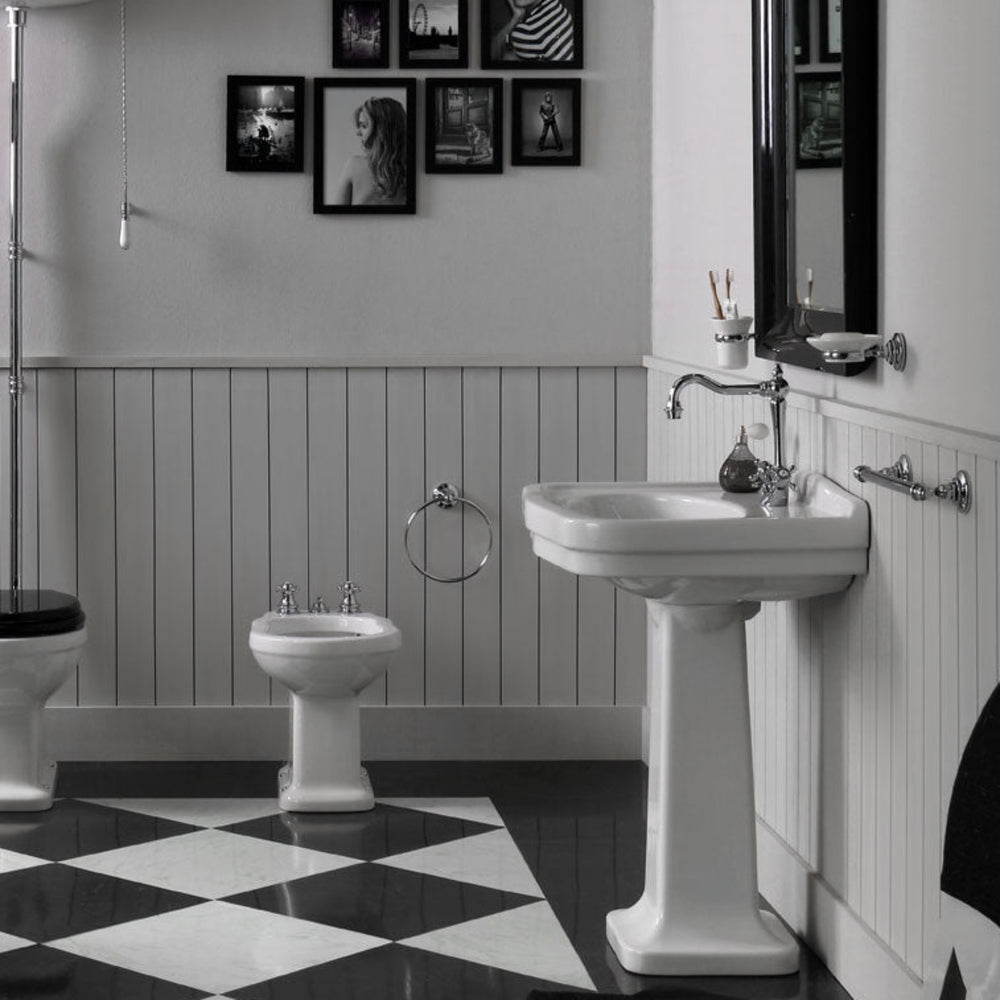 TURNER HASTINGS CLAREMONT BASIN & PEDESTAL GLOSS WHITE 680MM X 885MM