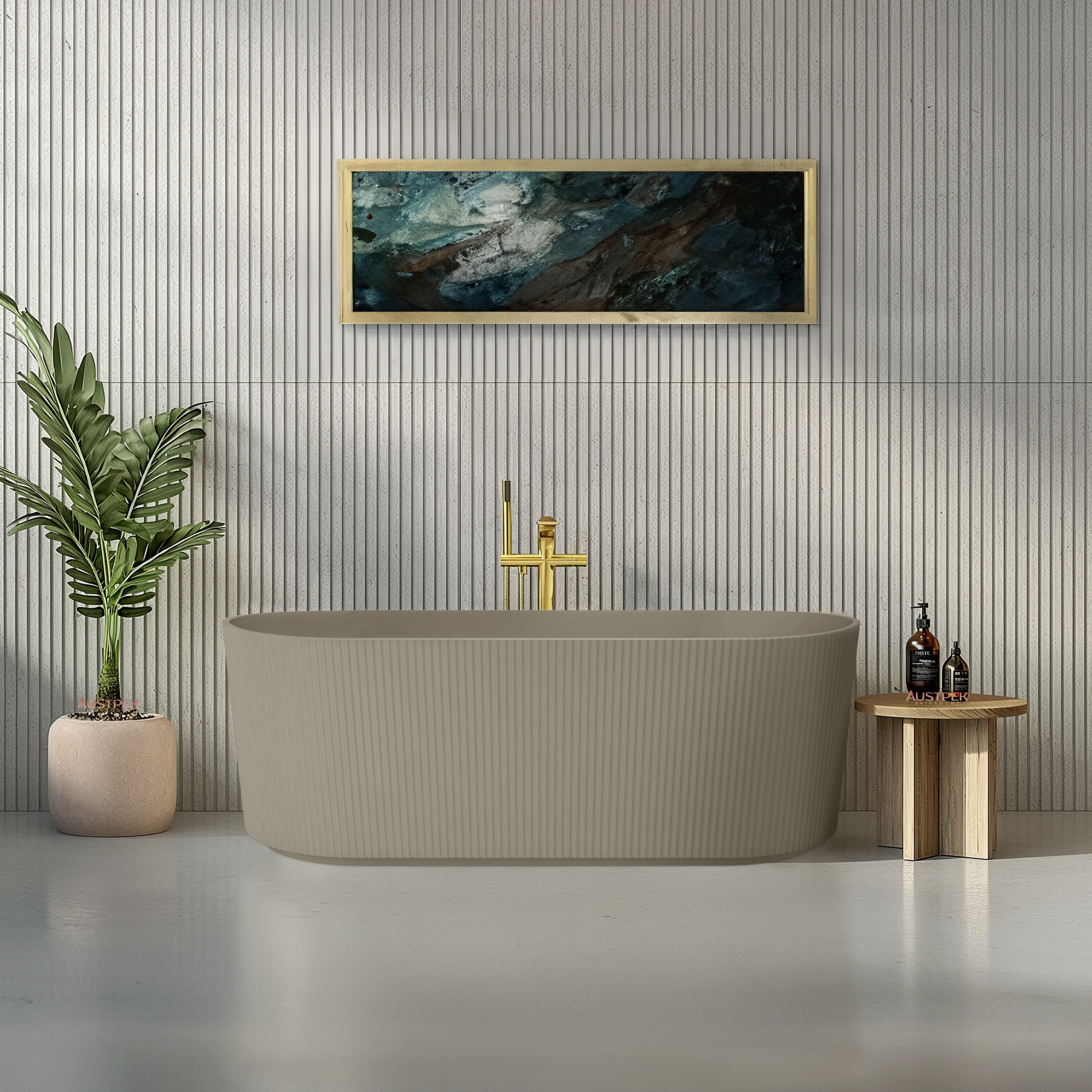 LINSOL CLEO FREESTANDING BATHTUB WARM GREY (AVAILABLE IN 1500MM AND 1700MM)