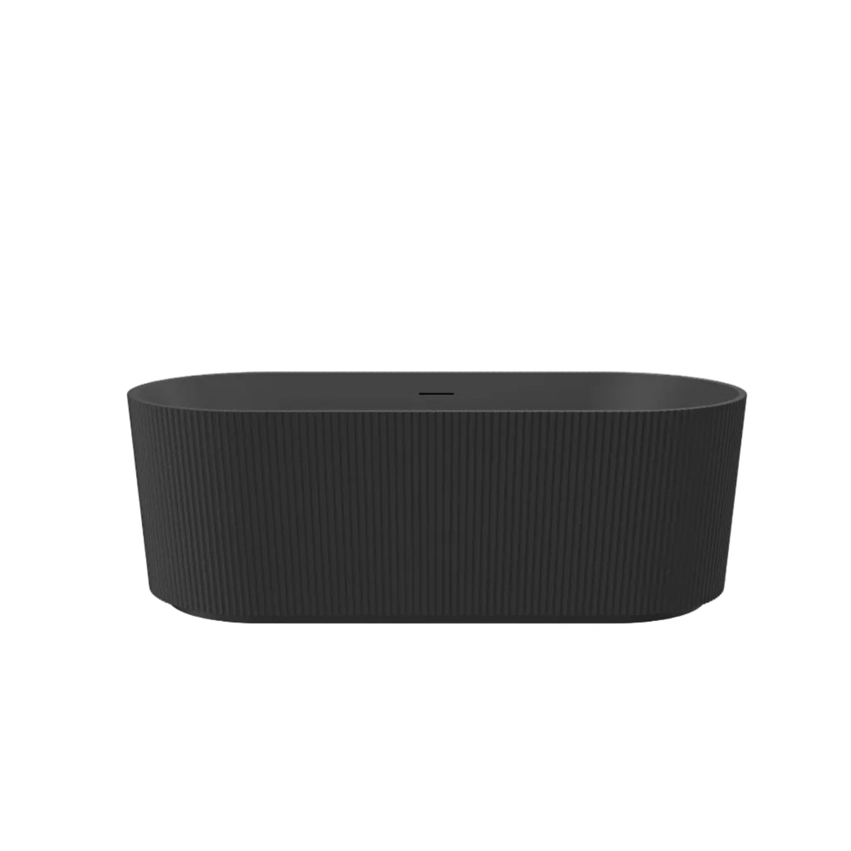 Linsol Cleo Freestanding Bath with Overflow Matte Black 1500mm