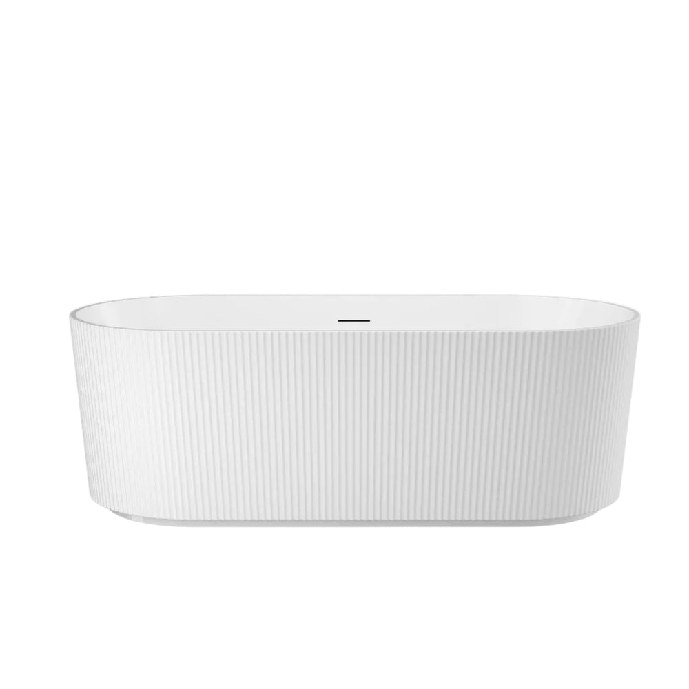Linsol Cleo Freestanding Bath with Overflow Matte White 1700mm