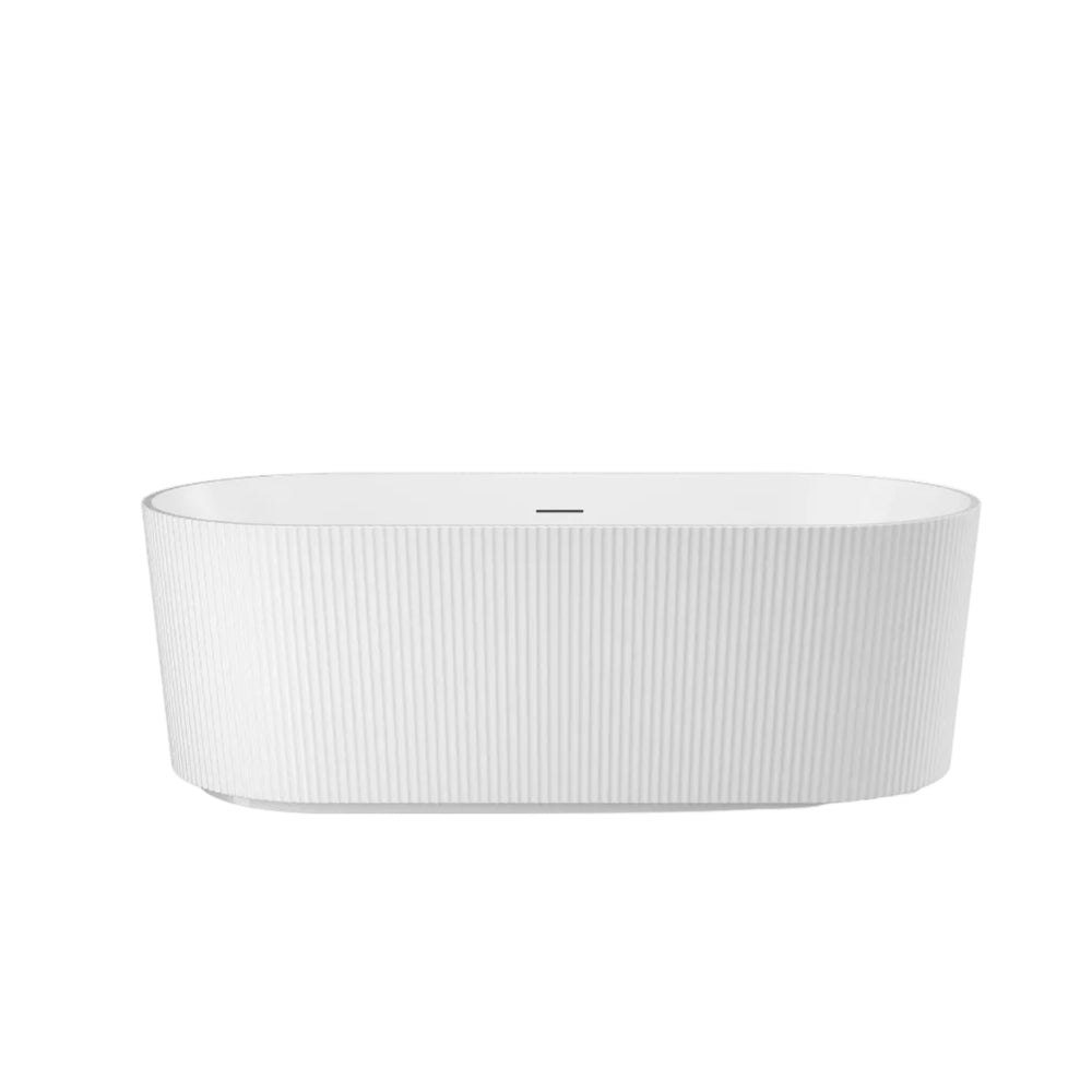 Linsol Cleo Freestanding Bath with Overflow Matte White 1500mm