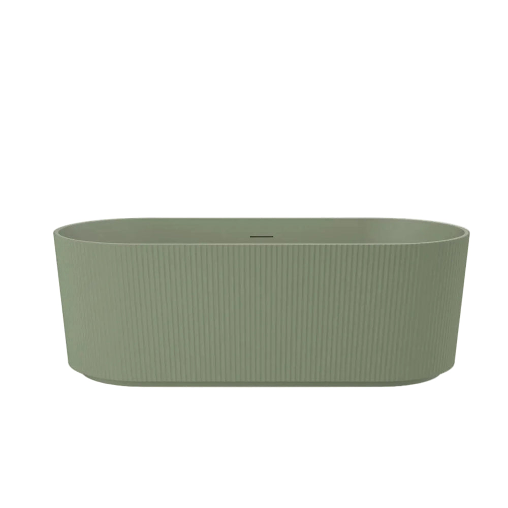 Linsol Cleo Freestanding Bath with Overflow Sage Green 1500mm