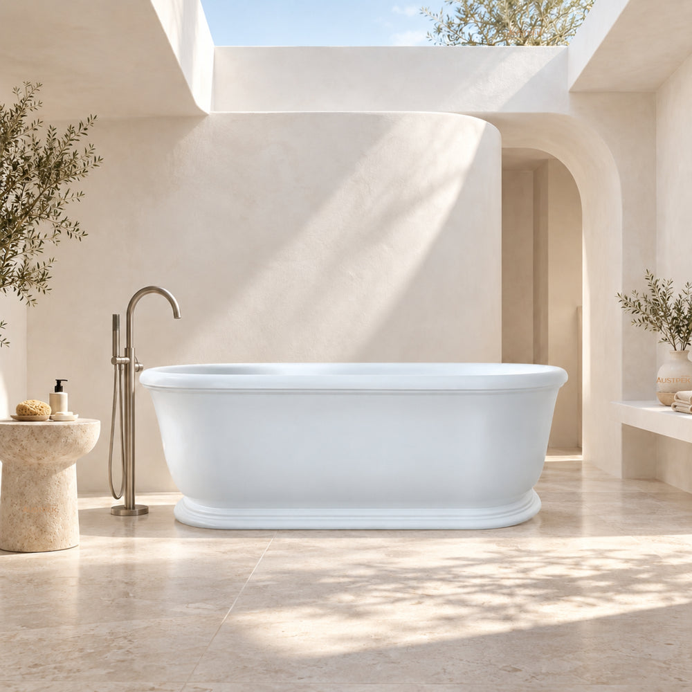 TURNER HASTINGS CAMDEN TITANCAST FREESTANDING OVERFLOW BATHTUB ALICE BLUE 1800MM