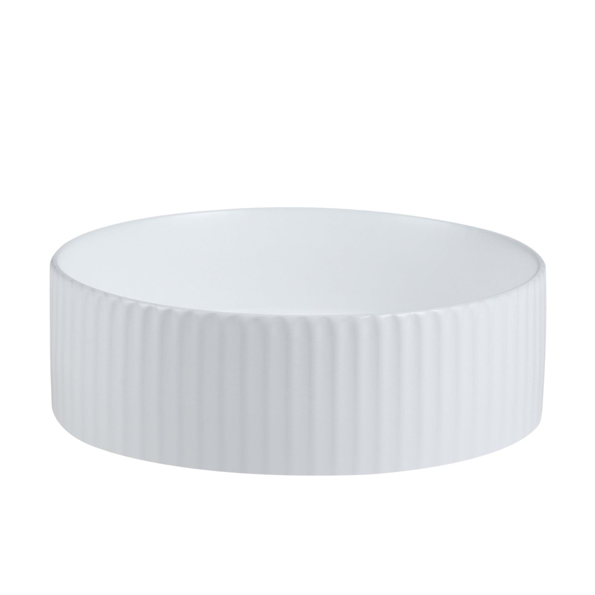 MERCIO CORA FLUTED ROUND ABOVE COUNTER BASIN GLOSS WHITE 360MM