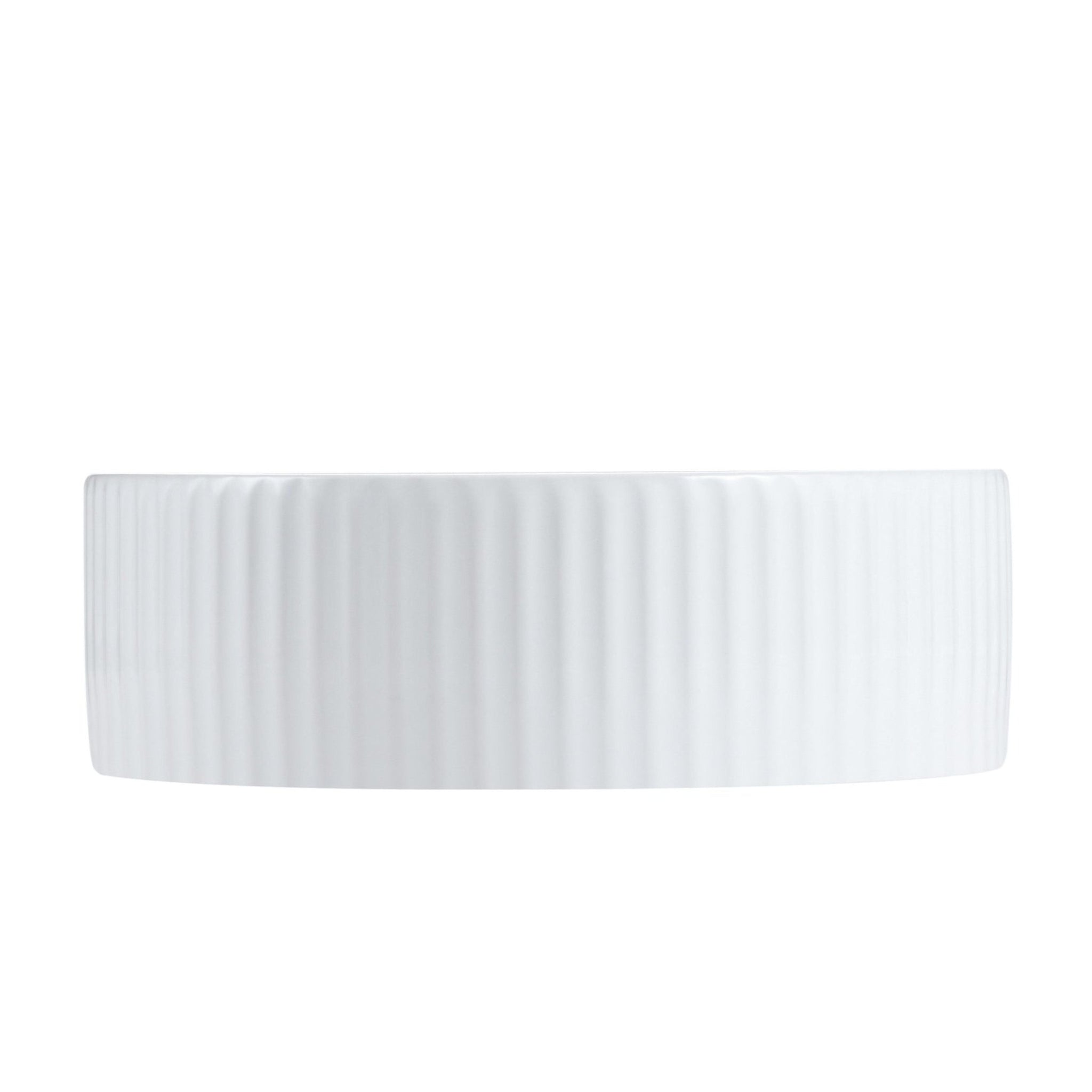 MERCIO CORA FLUTED ROUND ABOVE COUNTER BASIN GLOSS WHITE 360MM