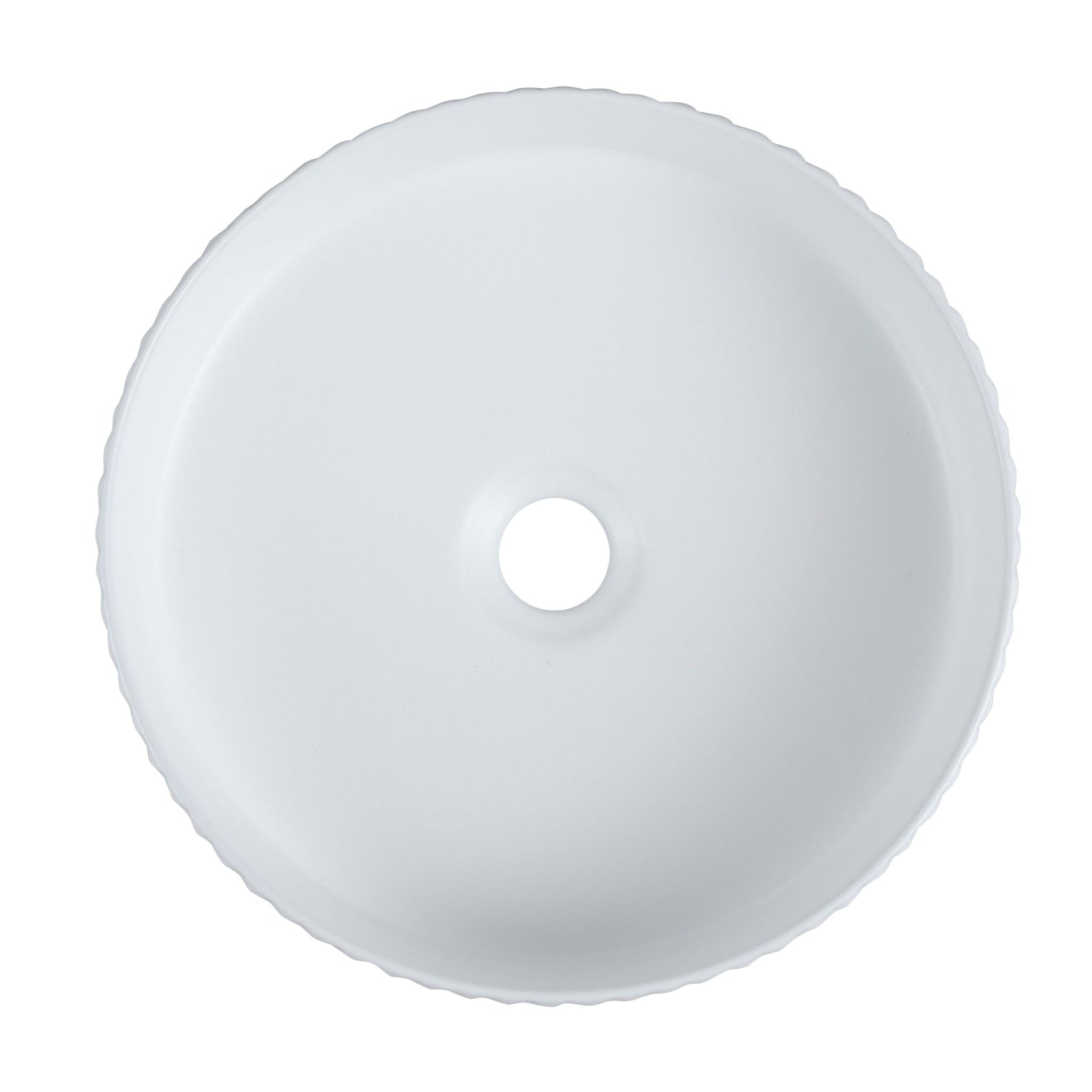 MERCIO CORA FLUTED ROUND ABOVE COUNTER MATTE WHITE 360MM