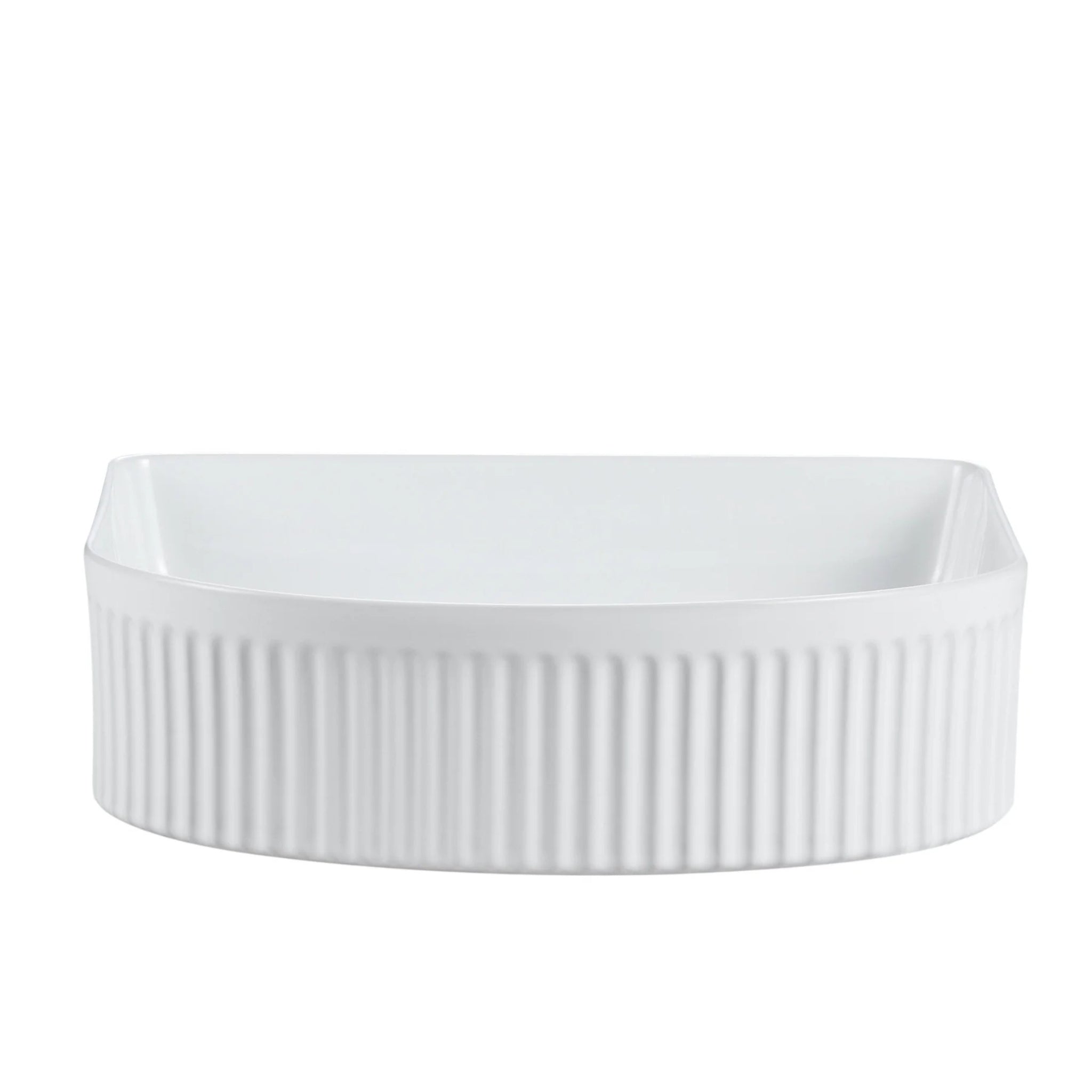 MERCIO CORA FLUTED ARCH ABOVE COUNTER BASIN GLOSS WHITE 410MM