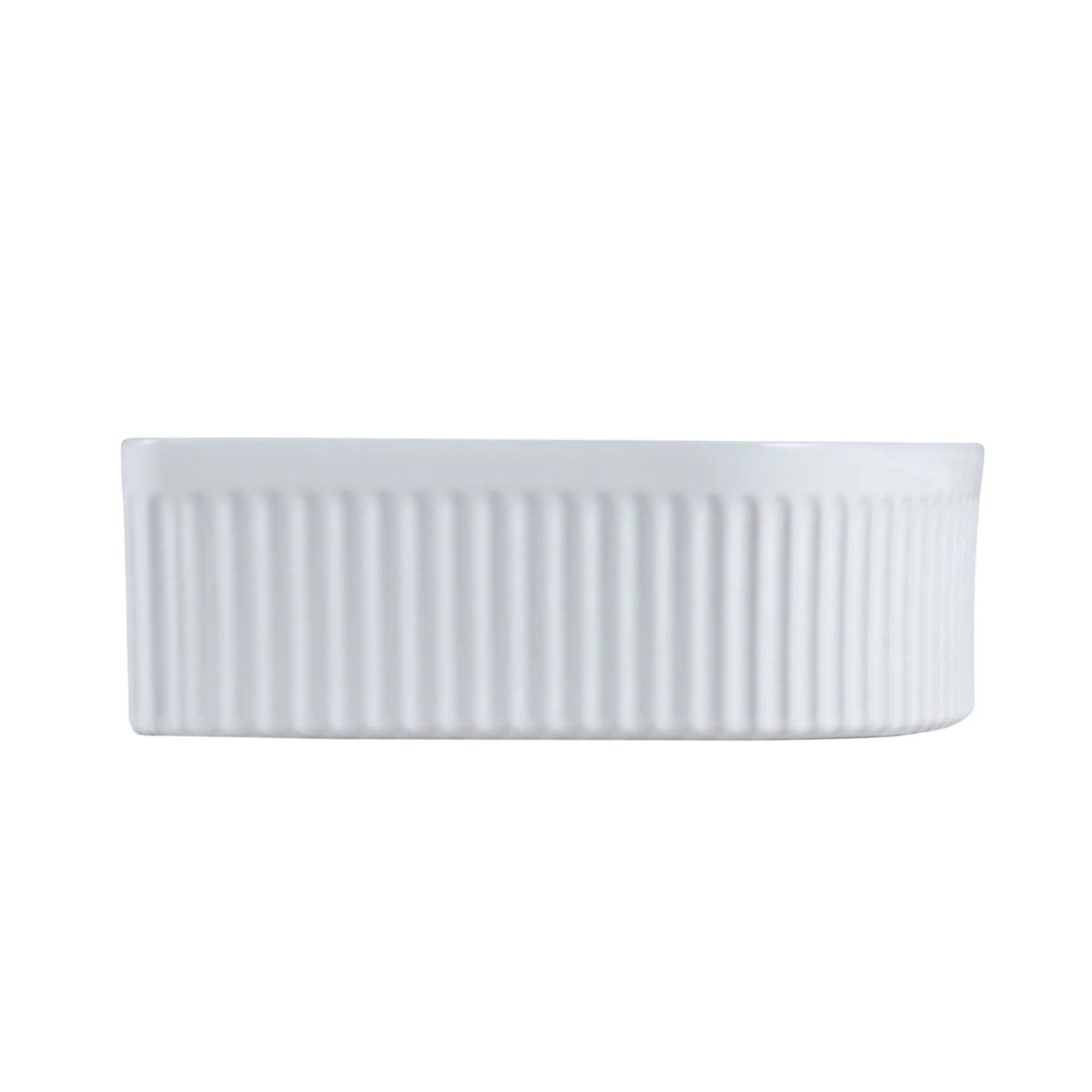 MERCIO CORA FLUTED ARCH ABOVE COUNTER BASIN GLOSS WHITE 410MM